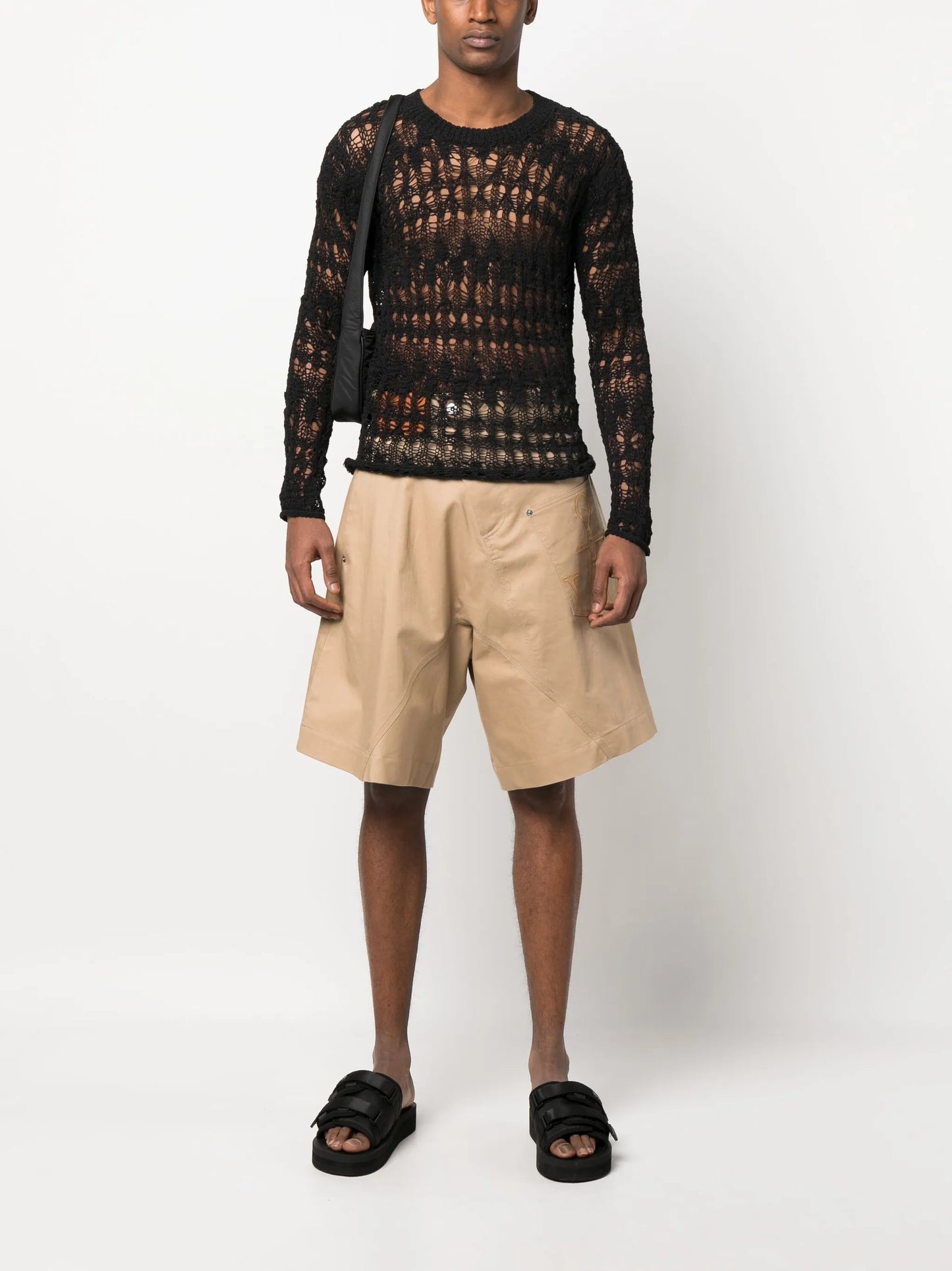 open-knit crochet jumper