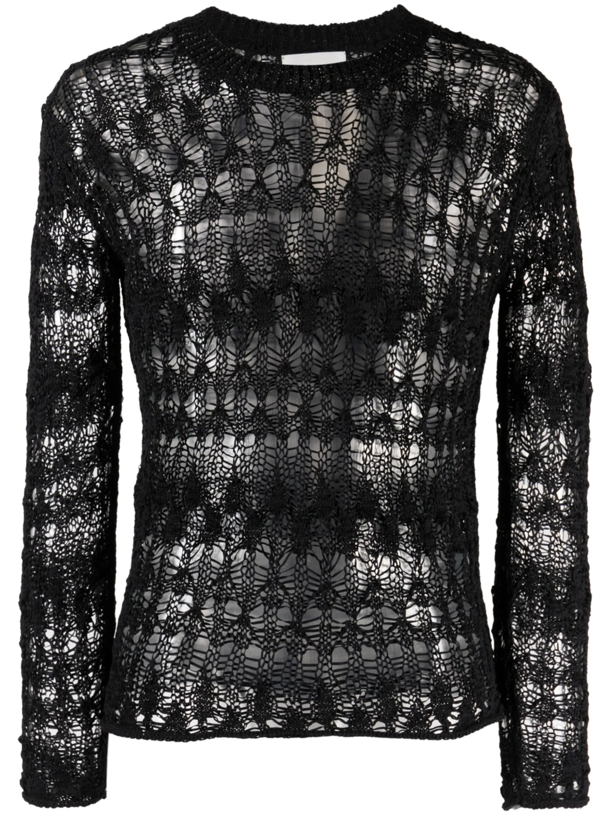 open-knit crochet jumper