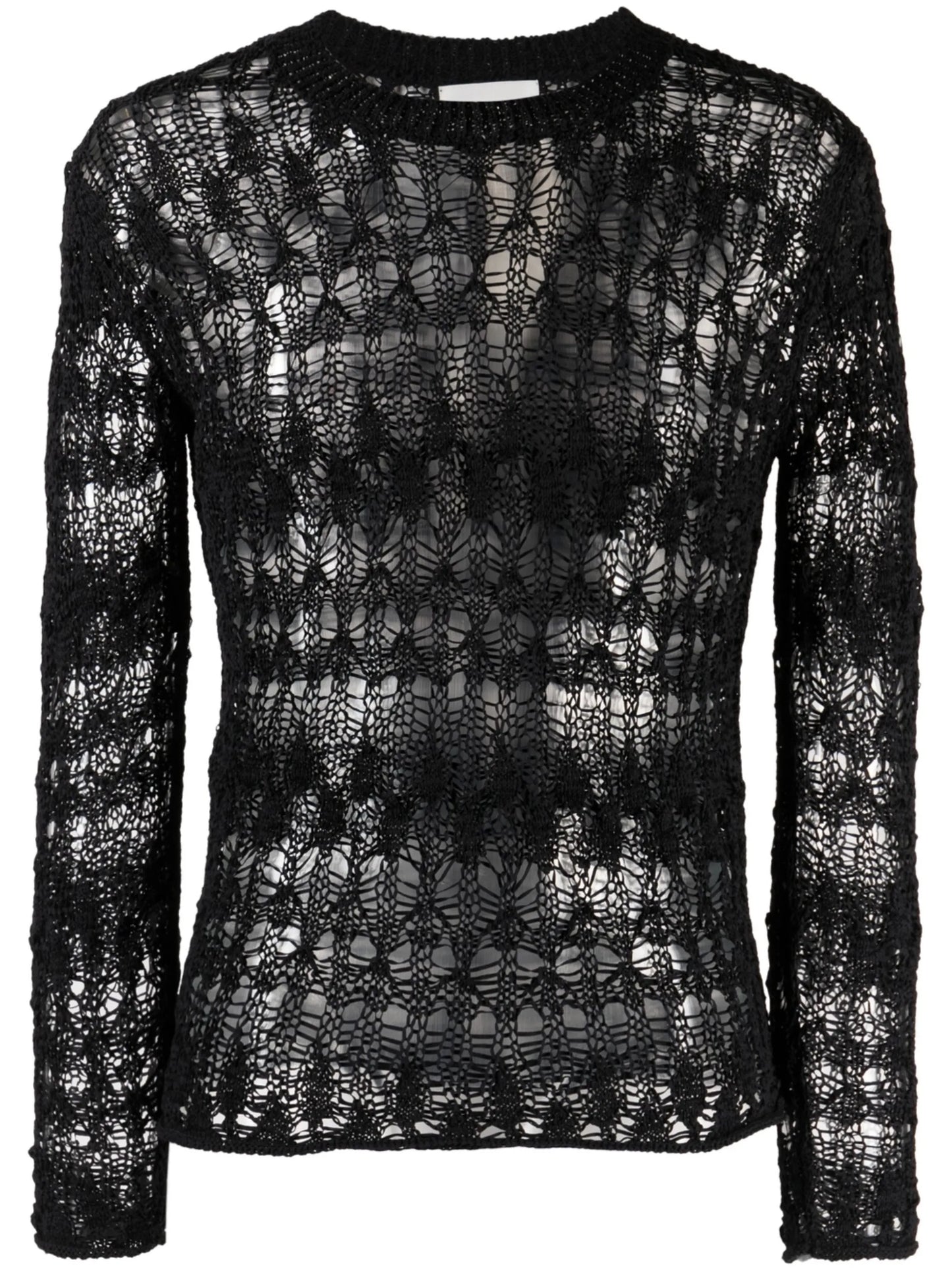 open-knit crochet jumper