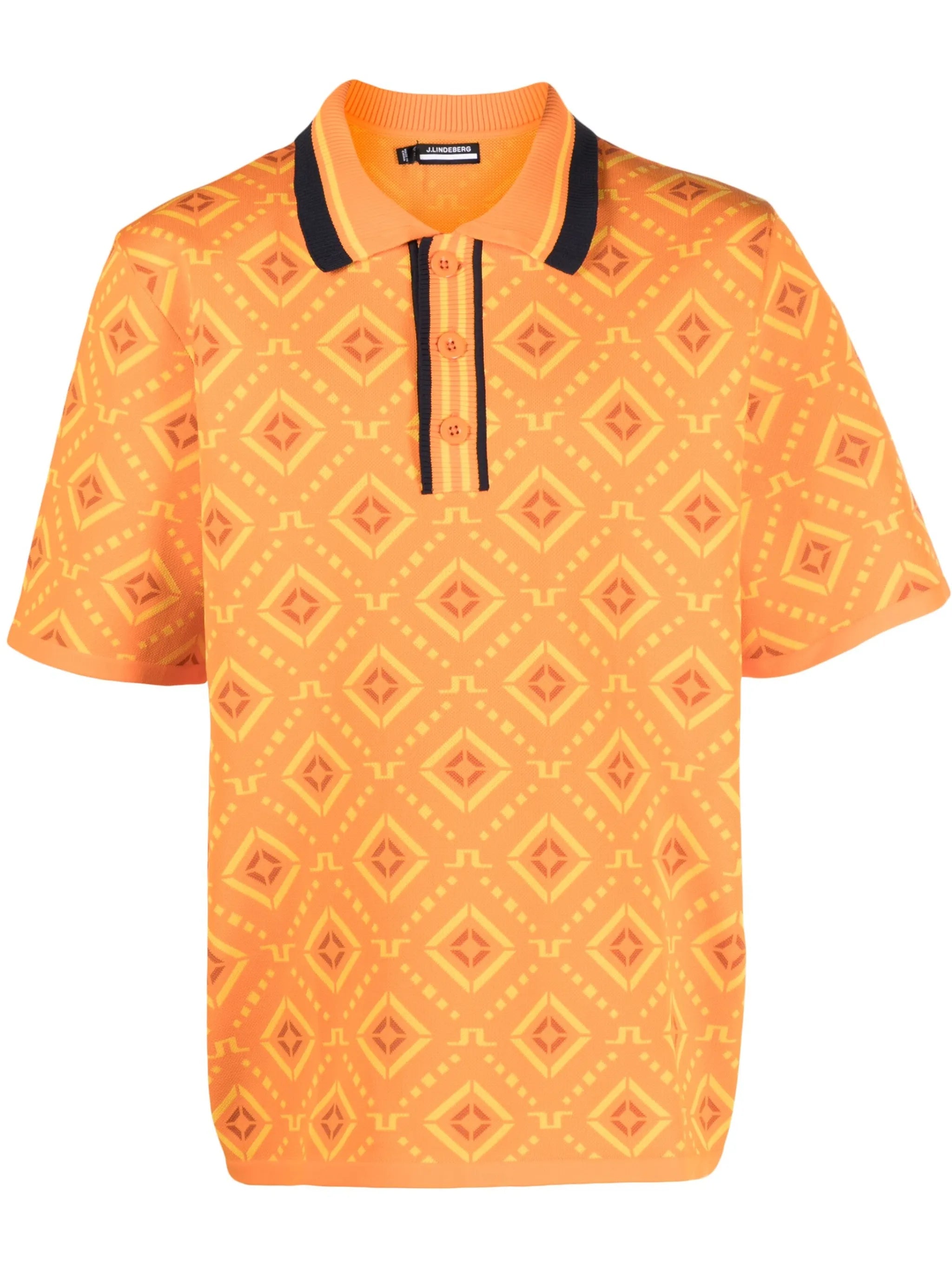 graphic-print polo shirt