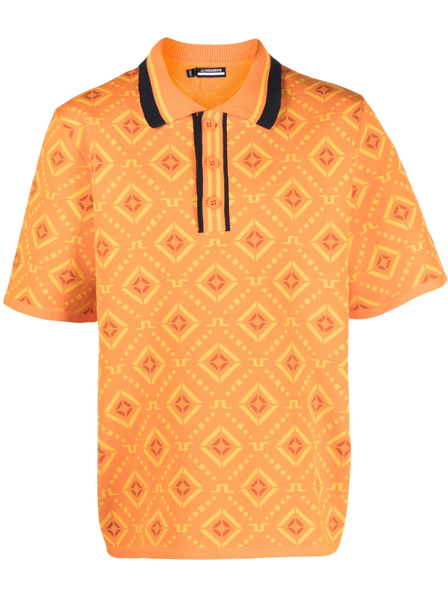 graphic-print polo shirt