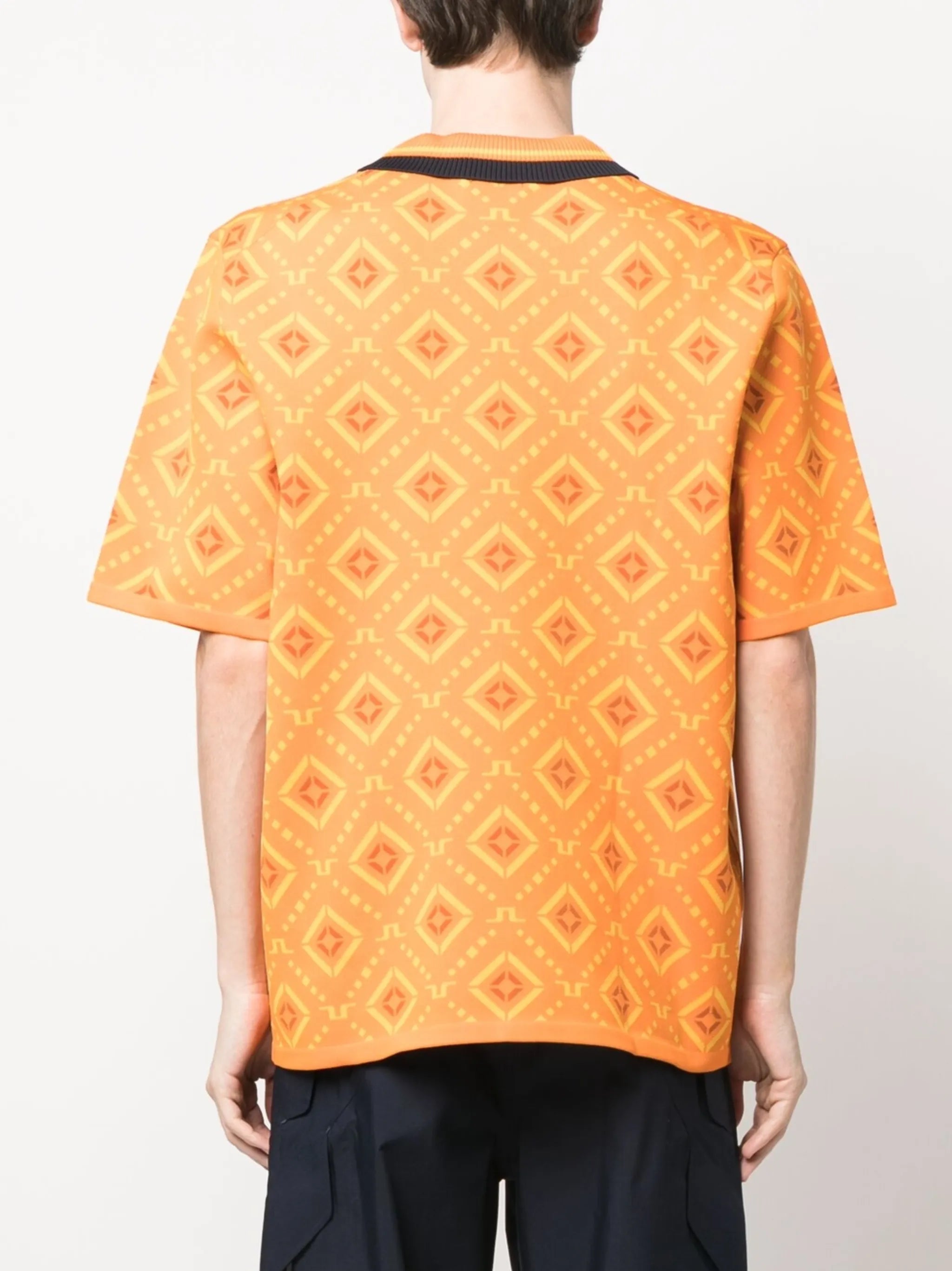 graphic-print polo shirt