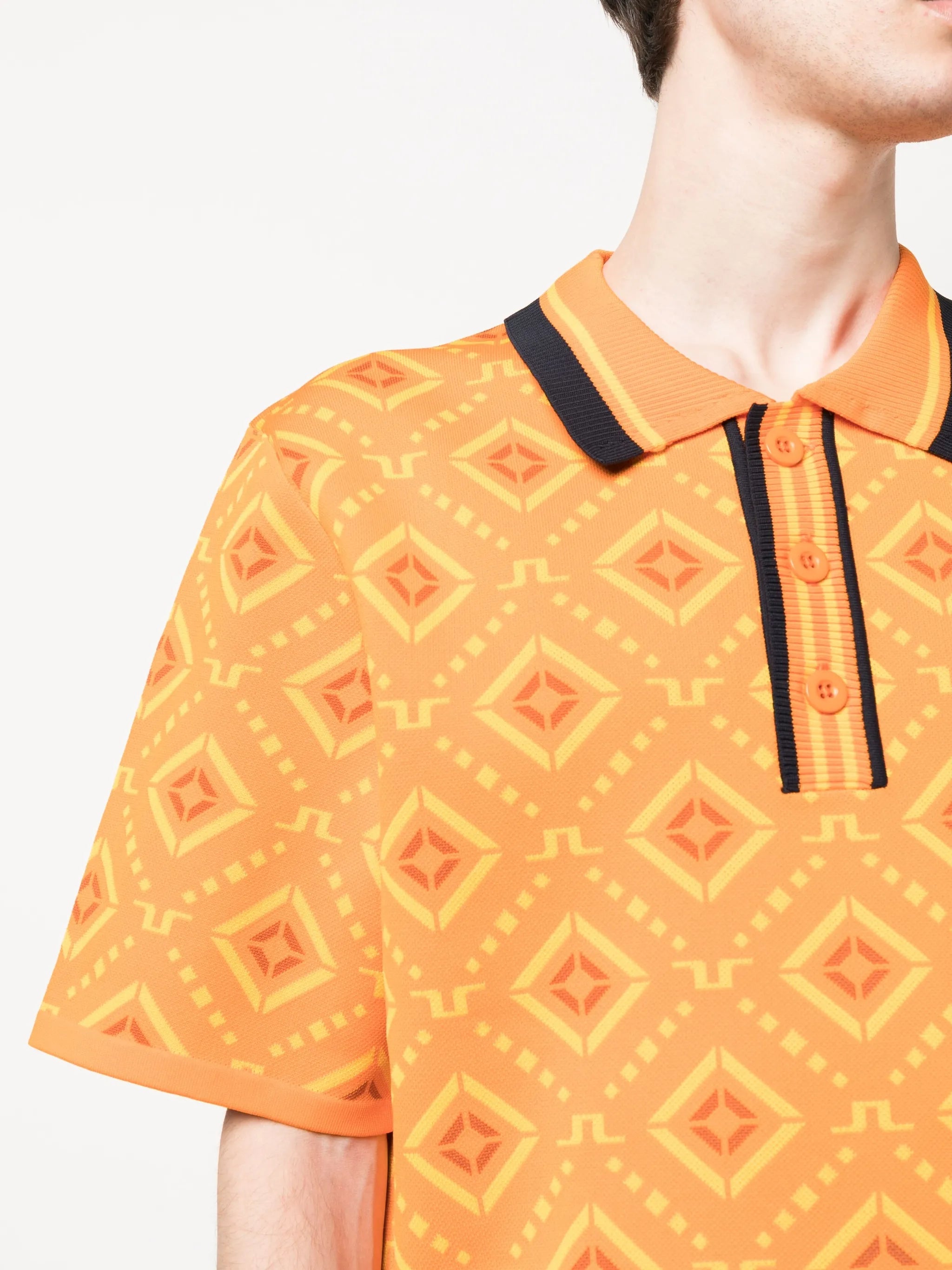 graphic-print polo shirt