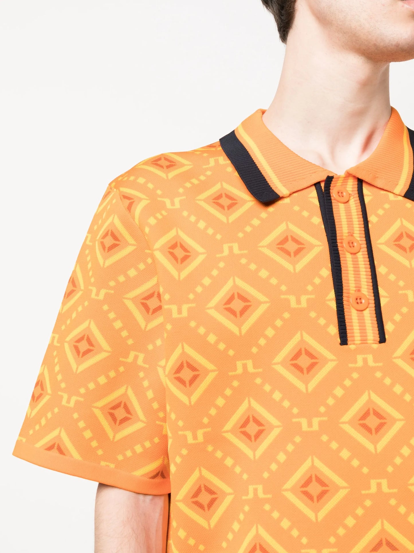 graphic-print polo shirt