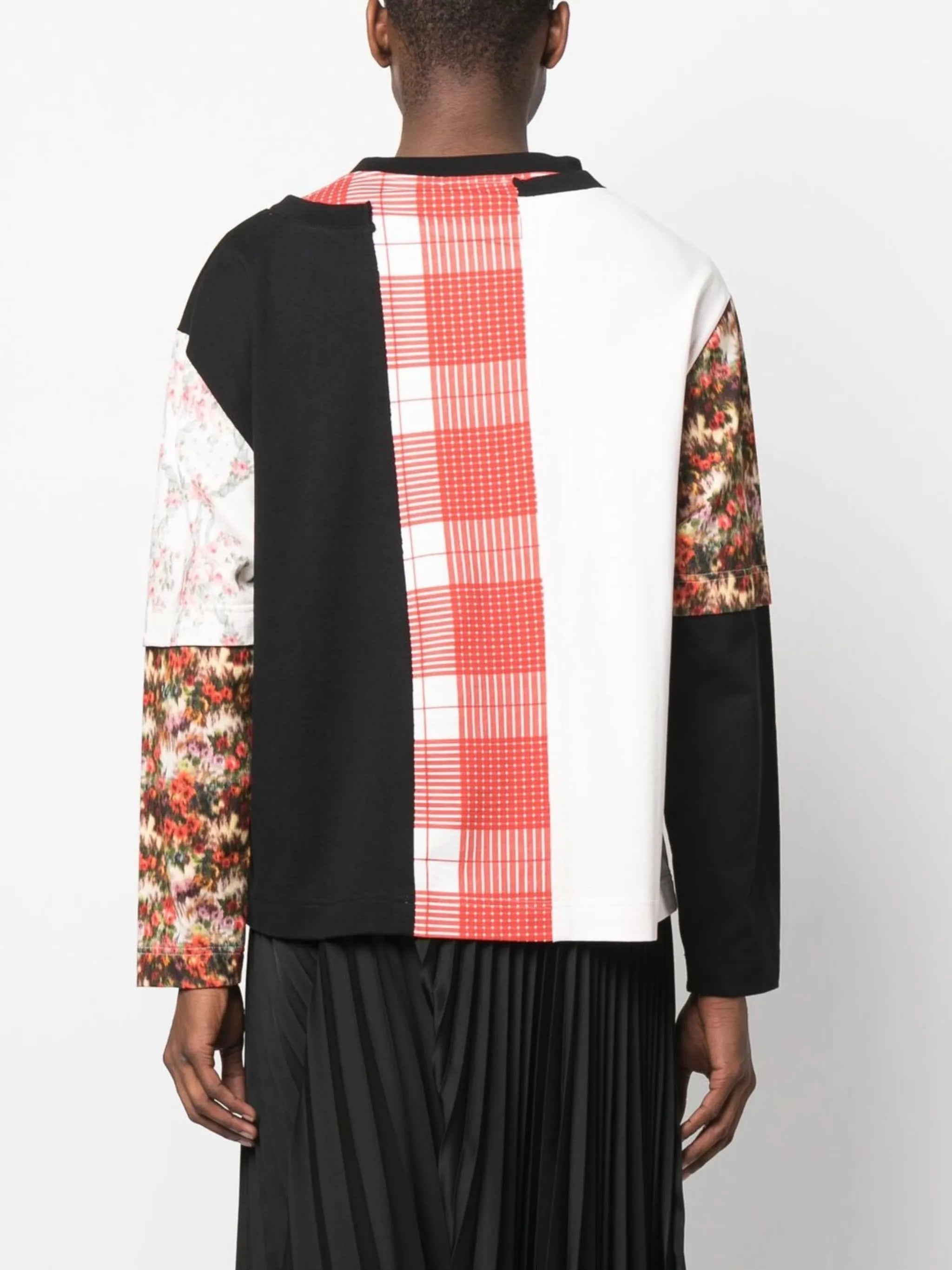 mix-print long-sleeve T-shirt