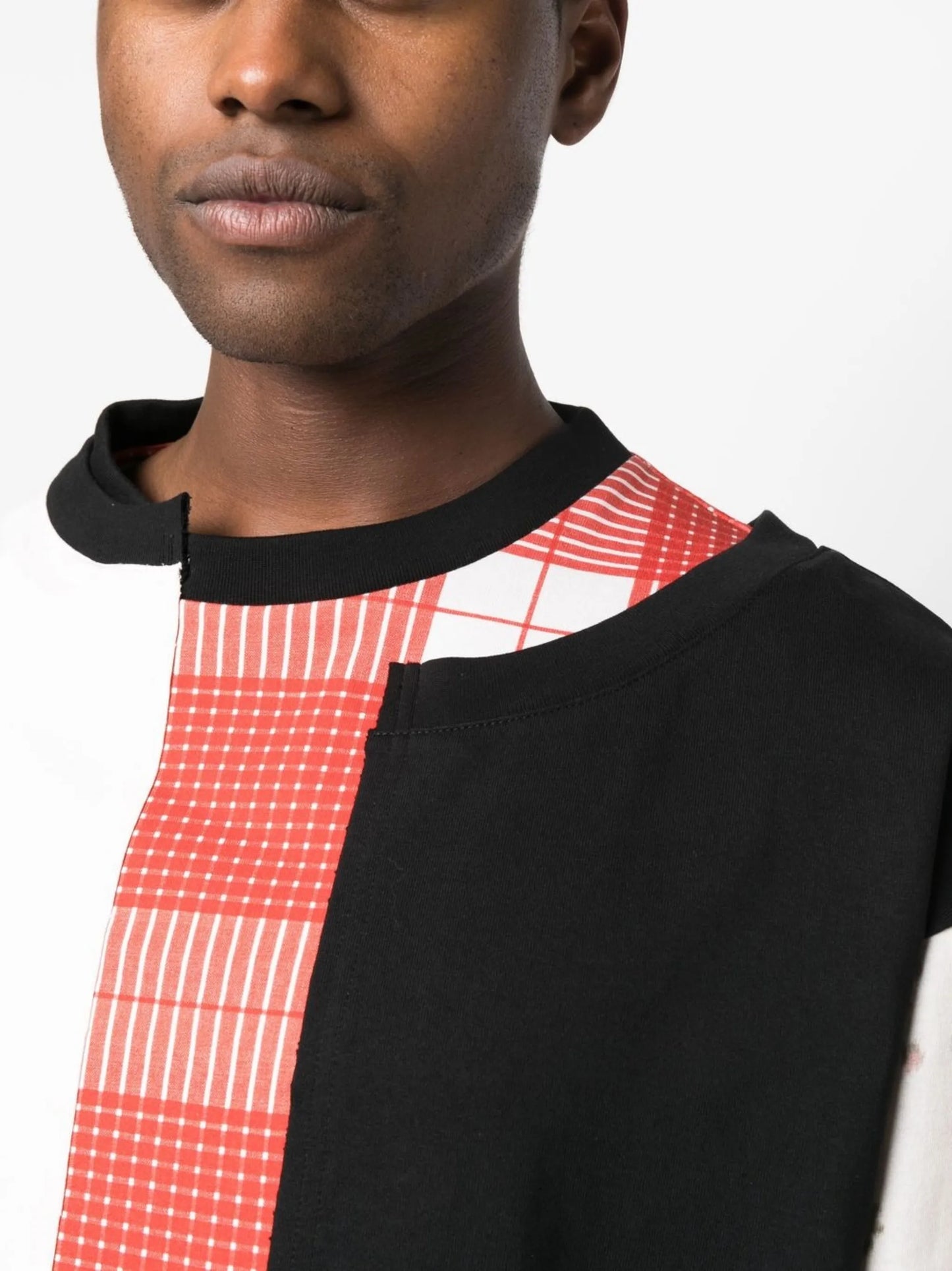 mix-print long-sleeve T-shirt