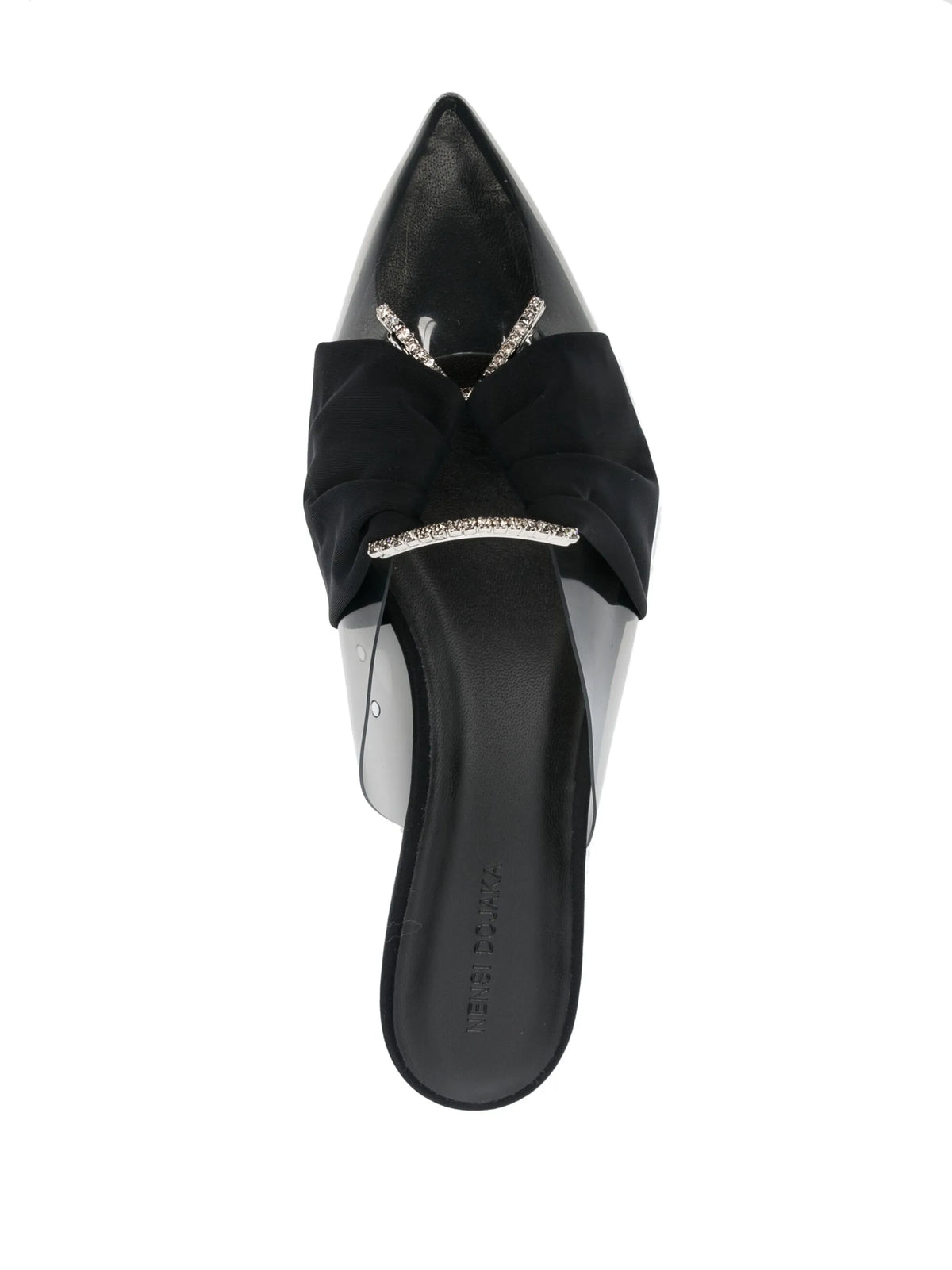 bow-detail pointed mules