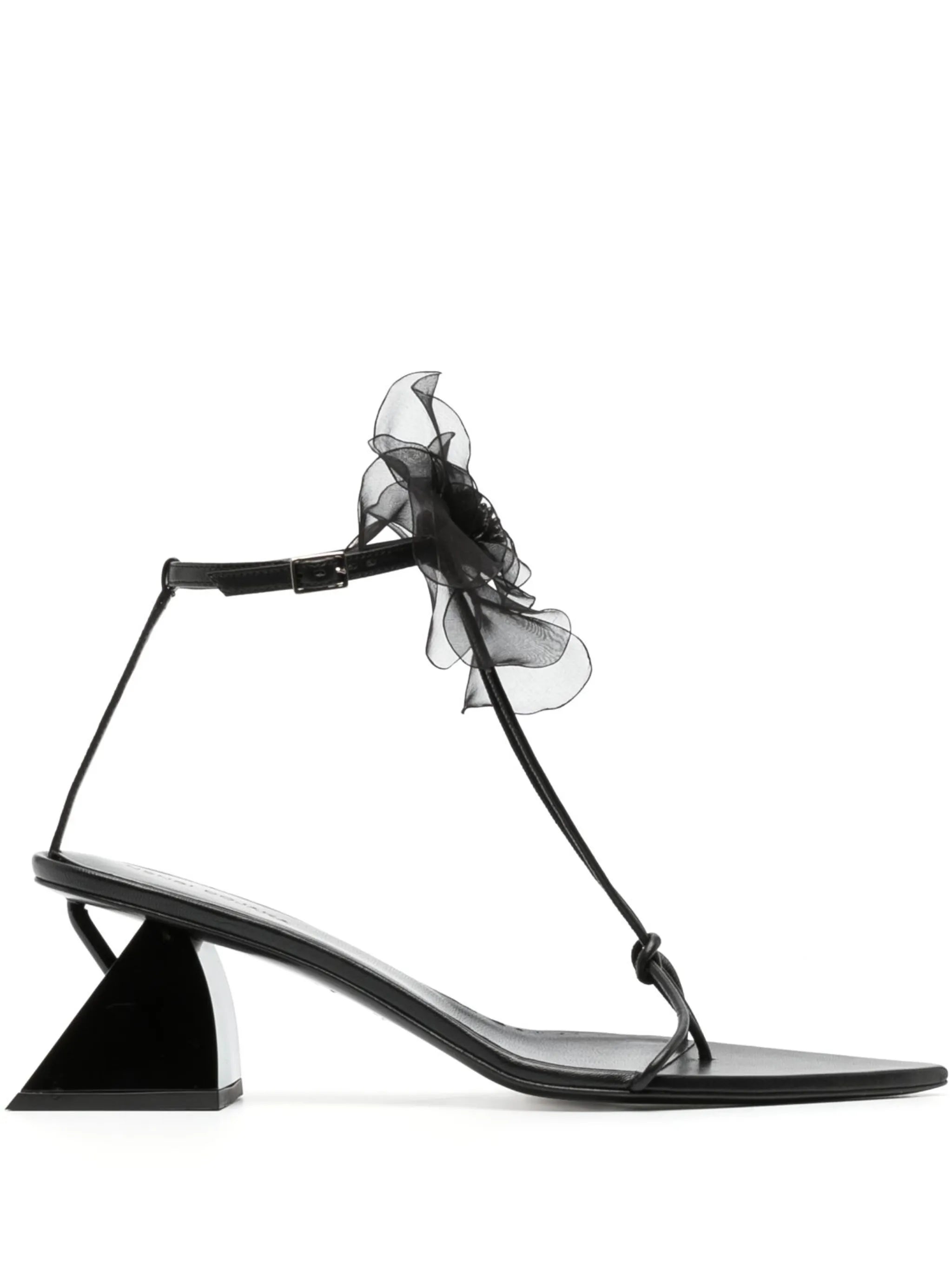 flower-detail 75mm sandals