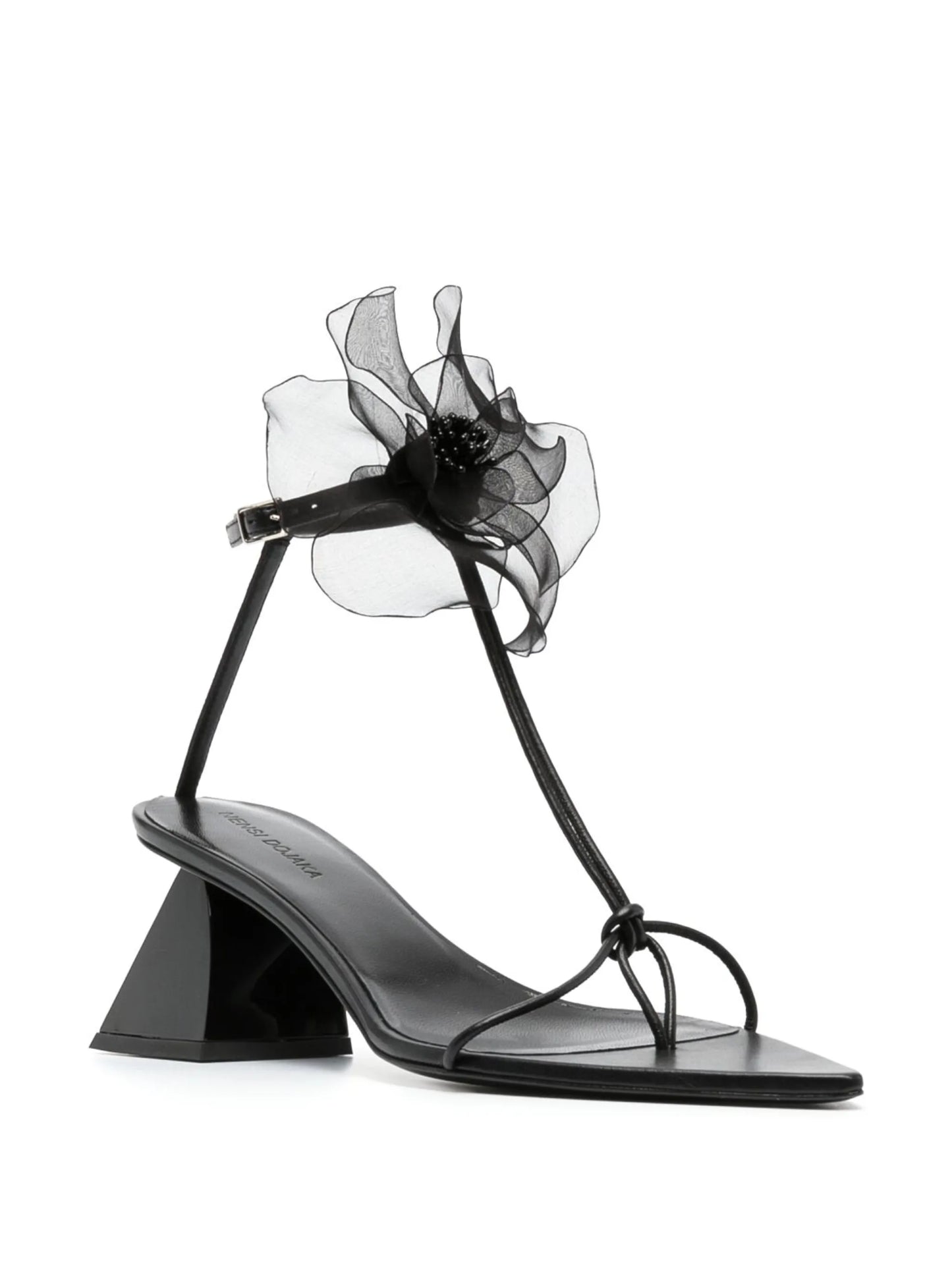flower-detail 75mm sandals