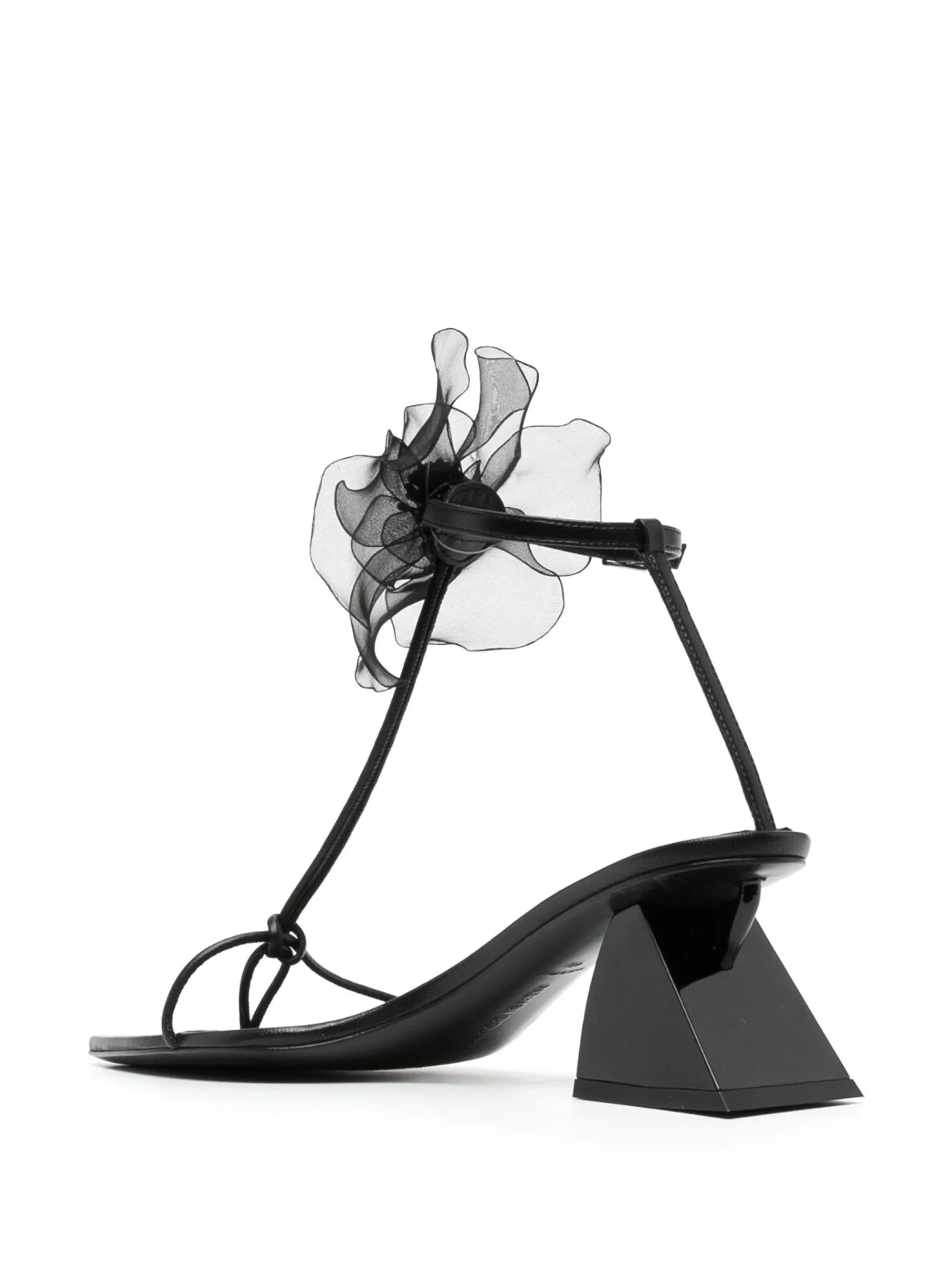 flower-detail 75mm sandals