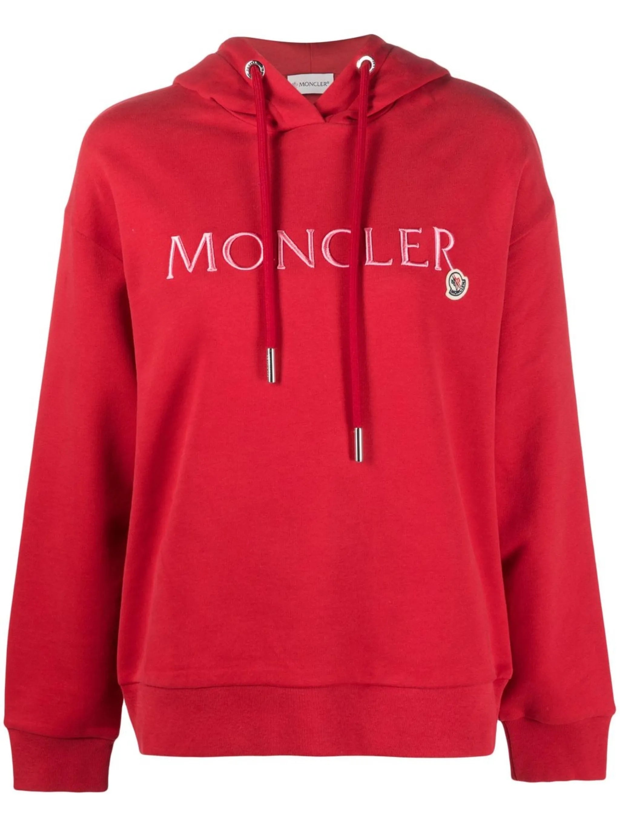 logo-embroidered drawstring hoodie