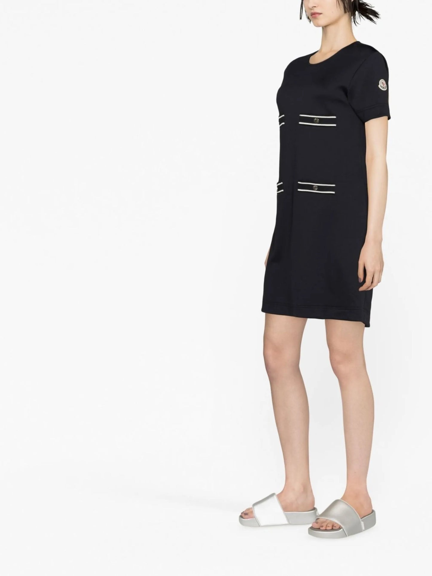 pocket-detail pique minidress