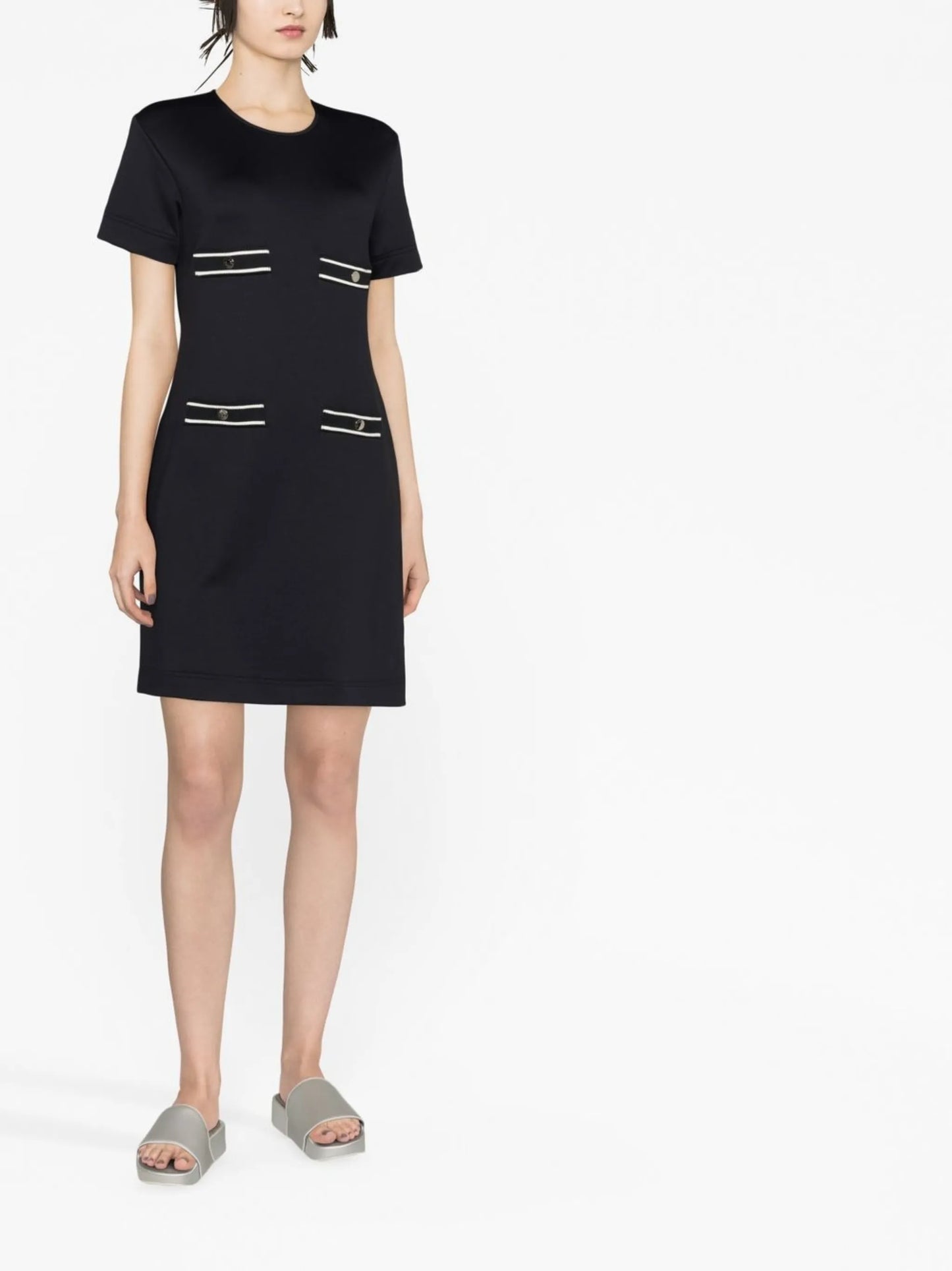 pocket-detail pique minidress