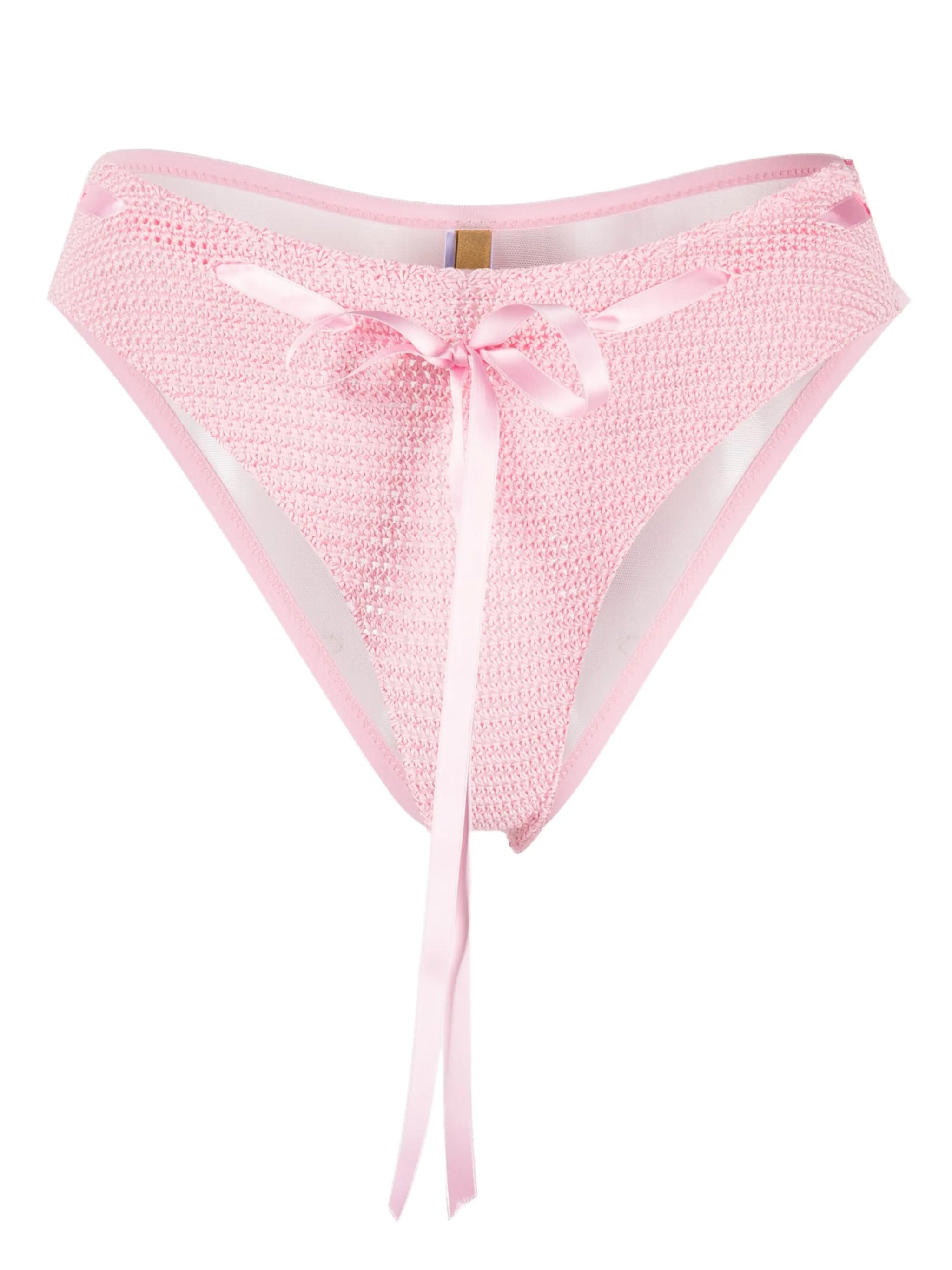 crochet-detail panelled briefs