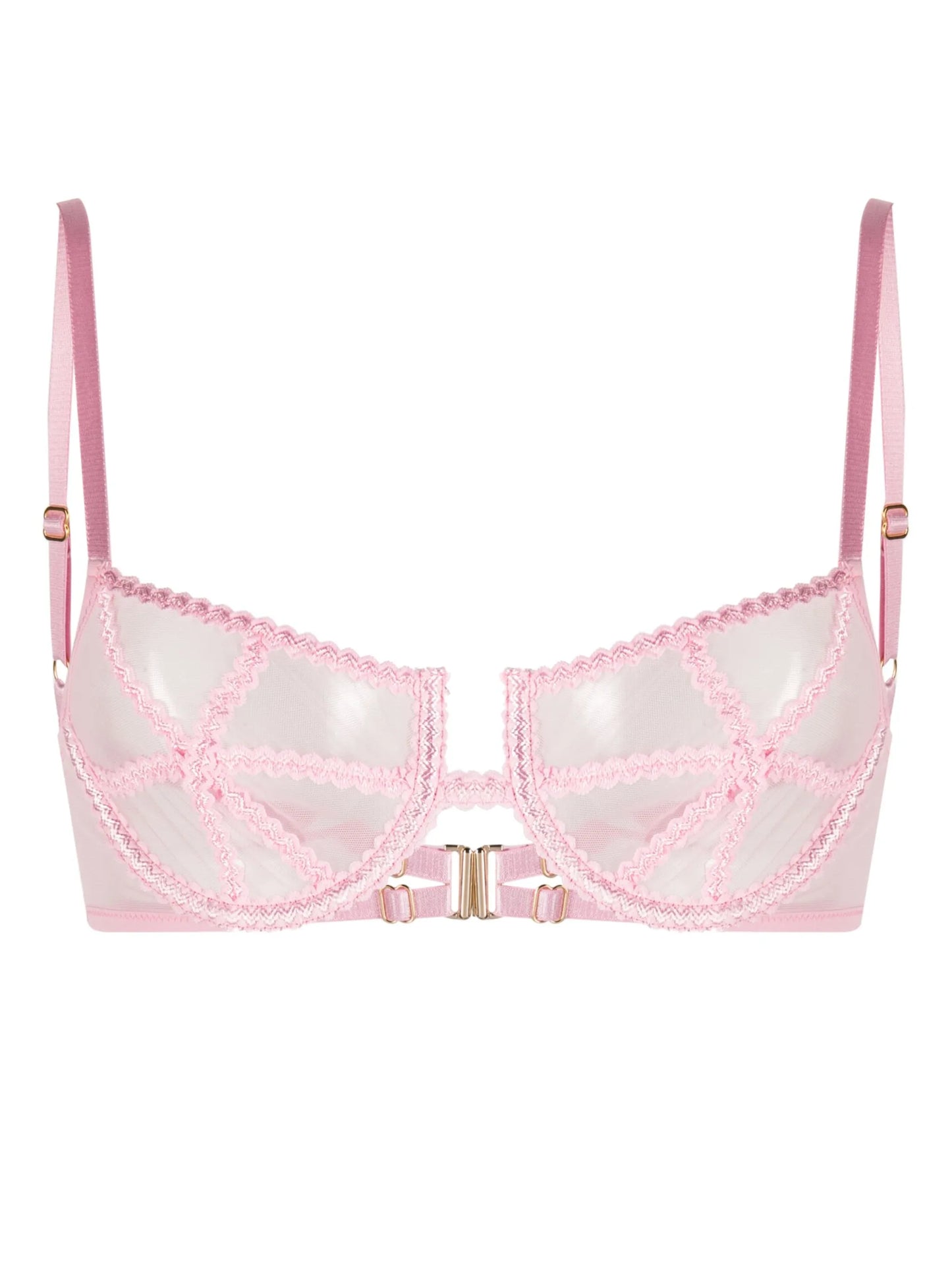 mesh-panelled underwire bra
