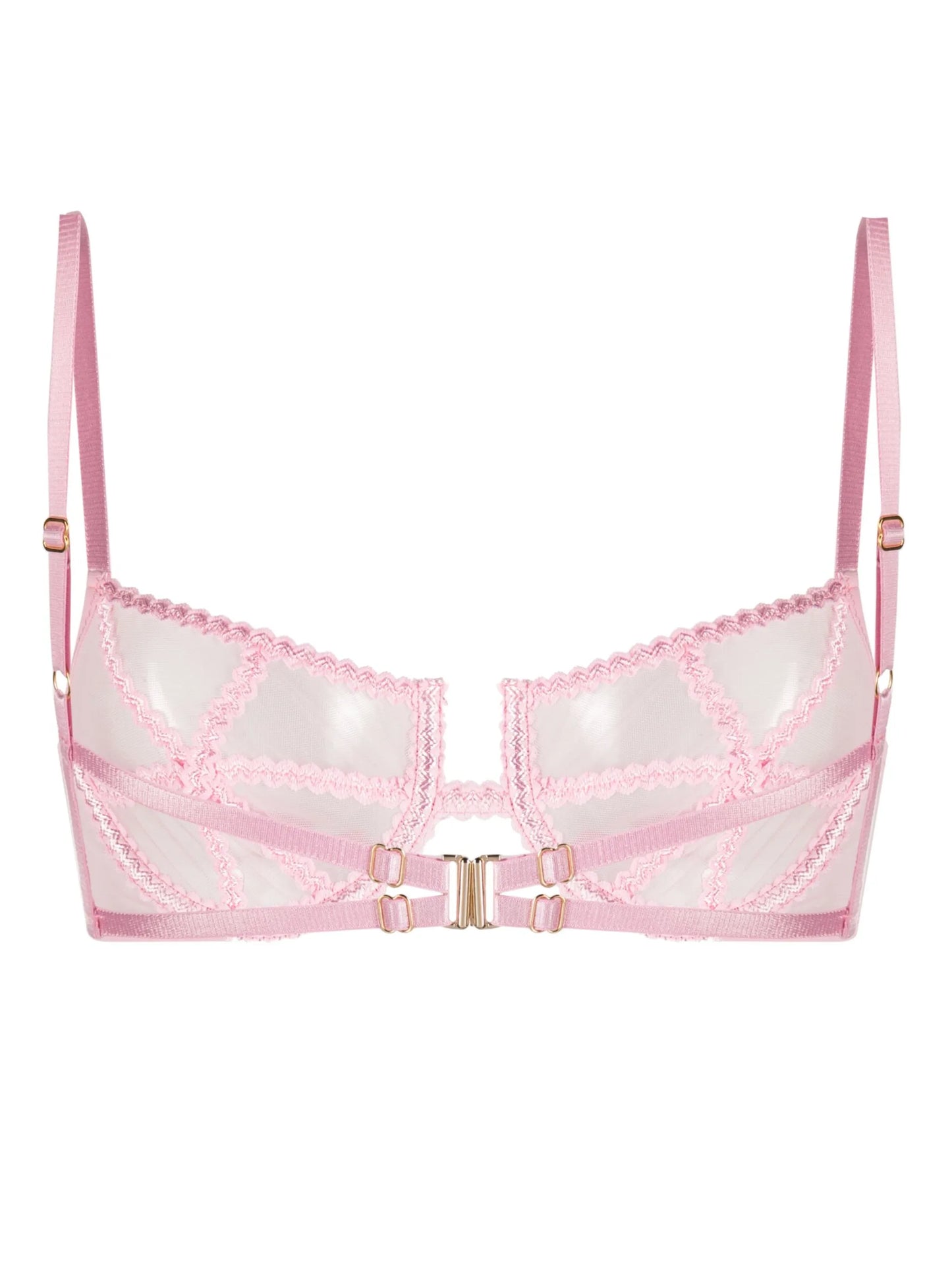 mesh-panelled underwire bra