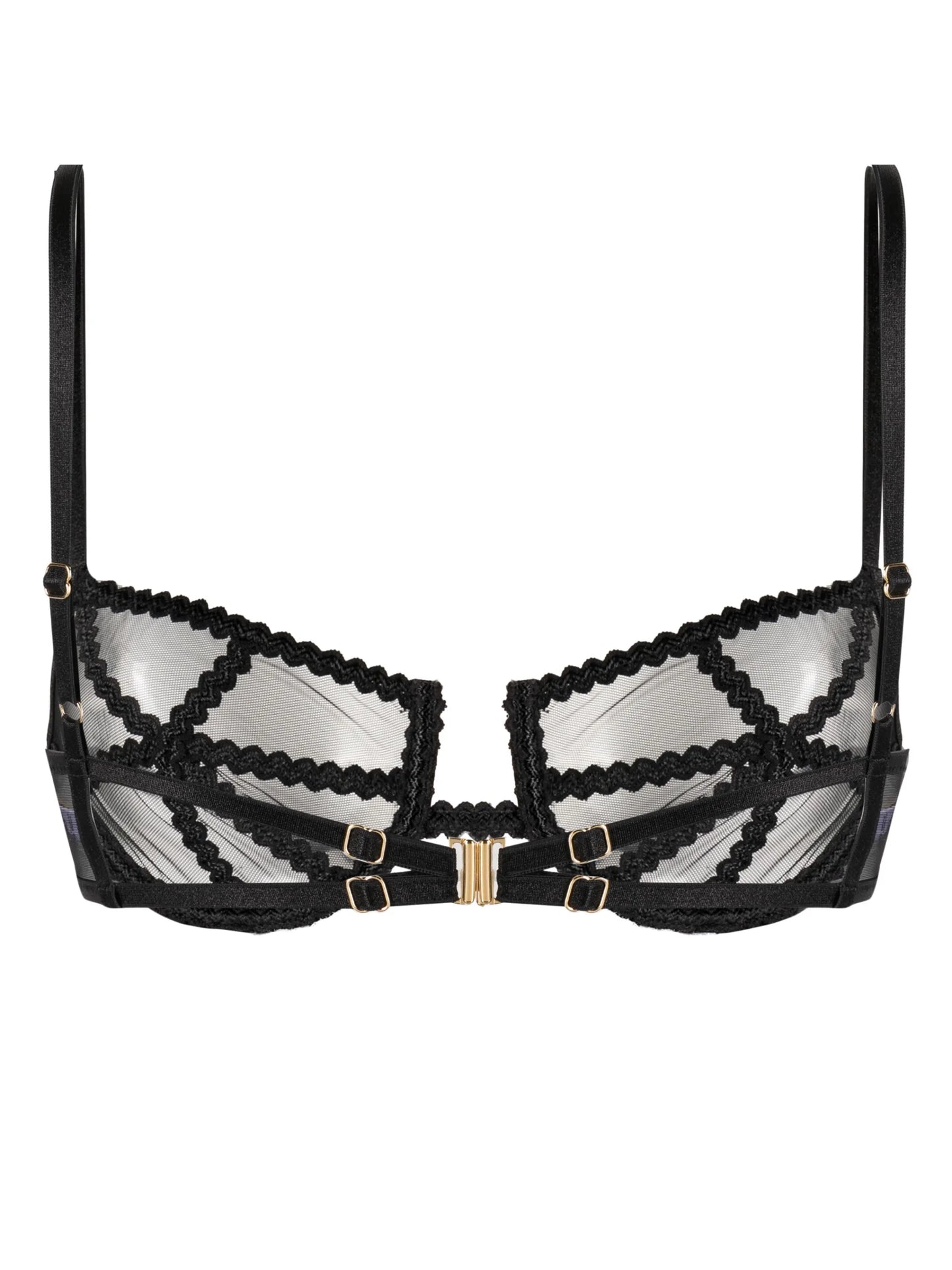mesh-panelled underwire bra