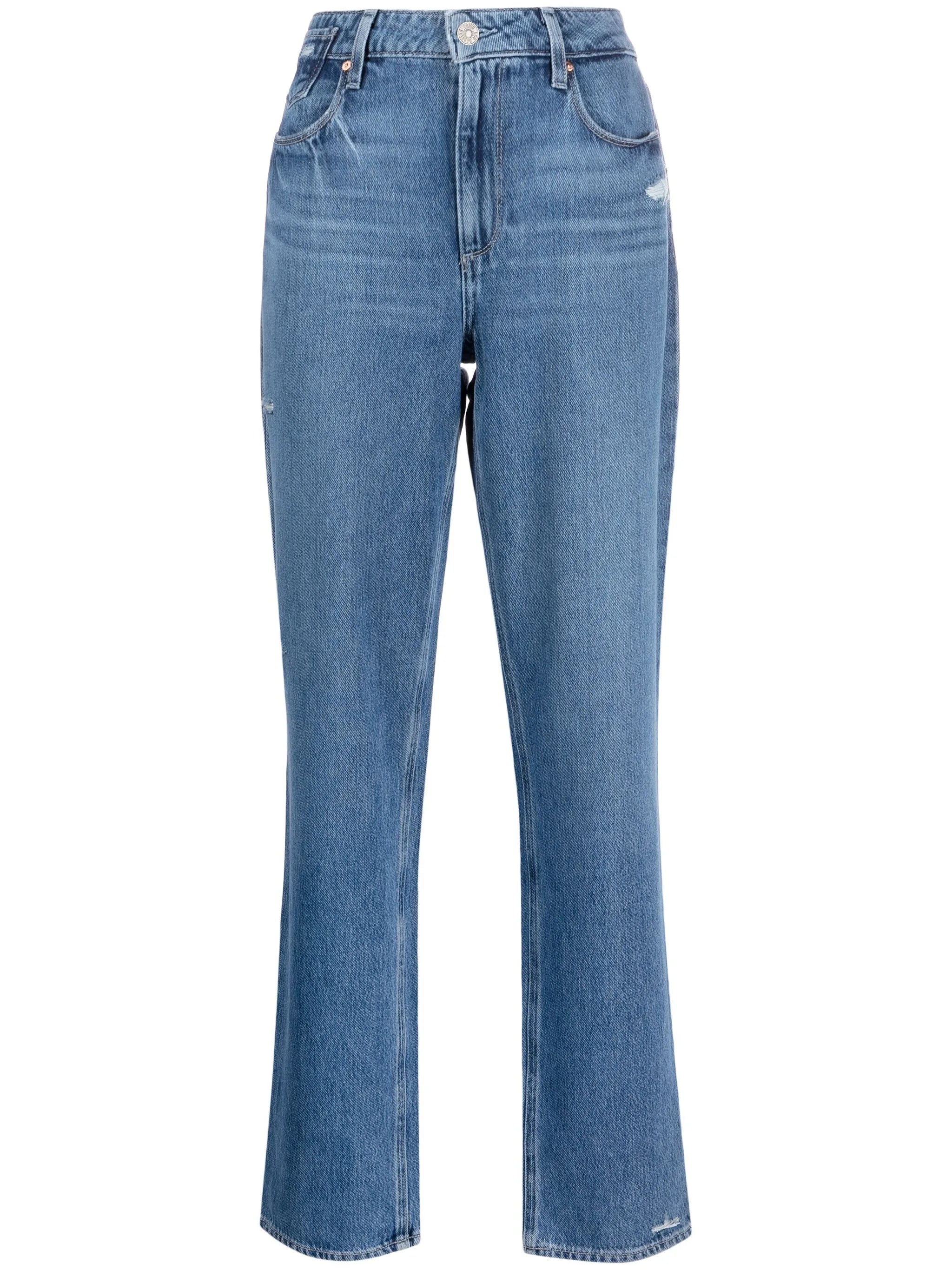 mid-rise straight-leg jeans