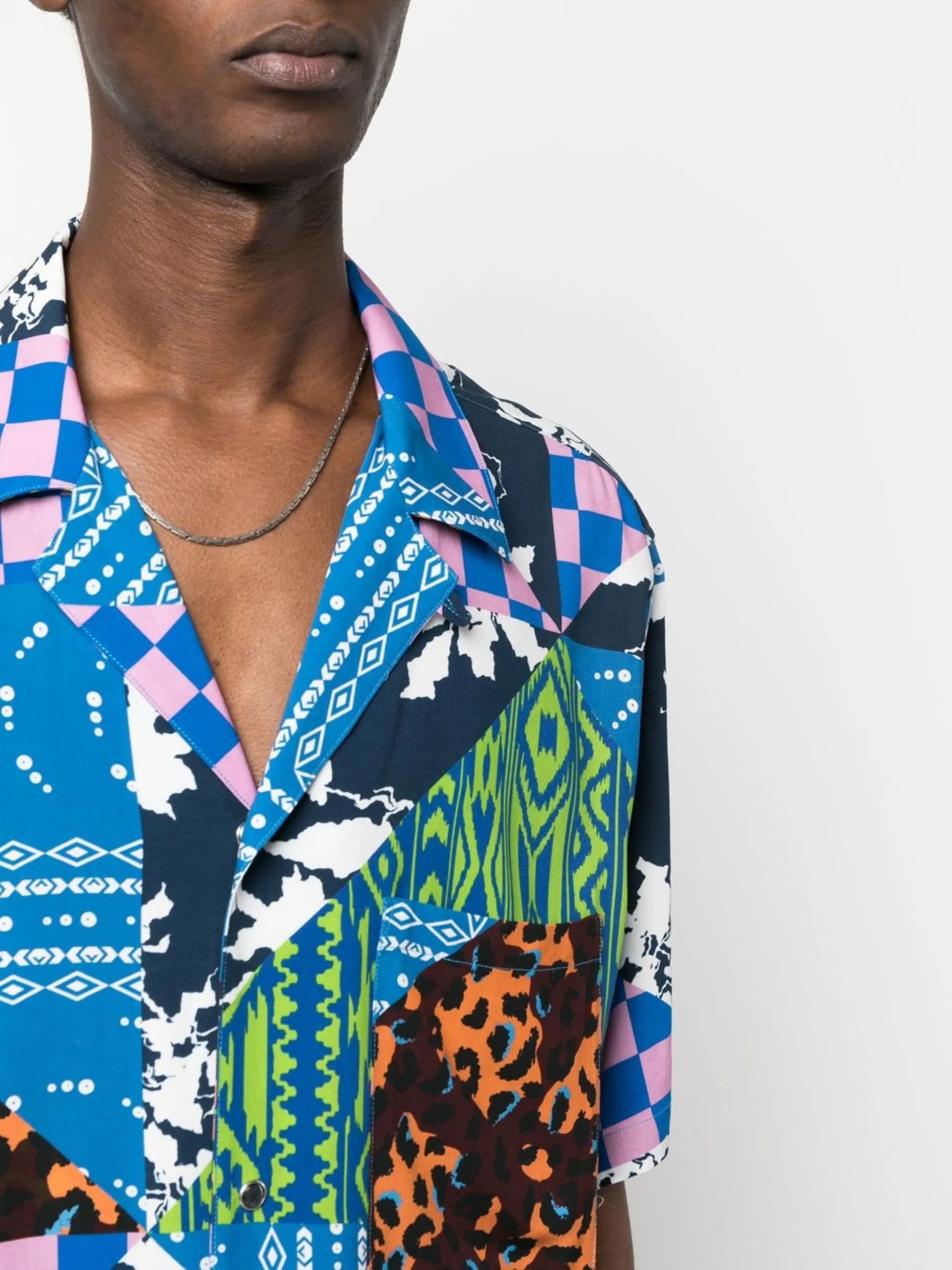 mix print shirt
