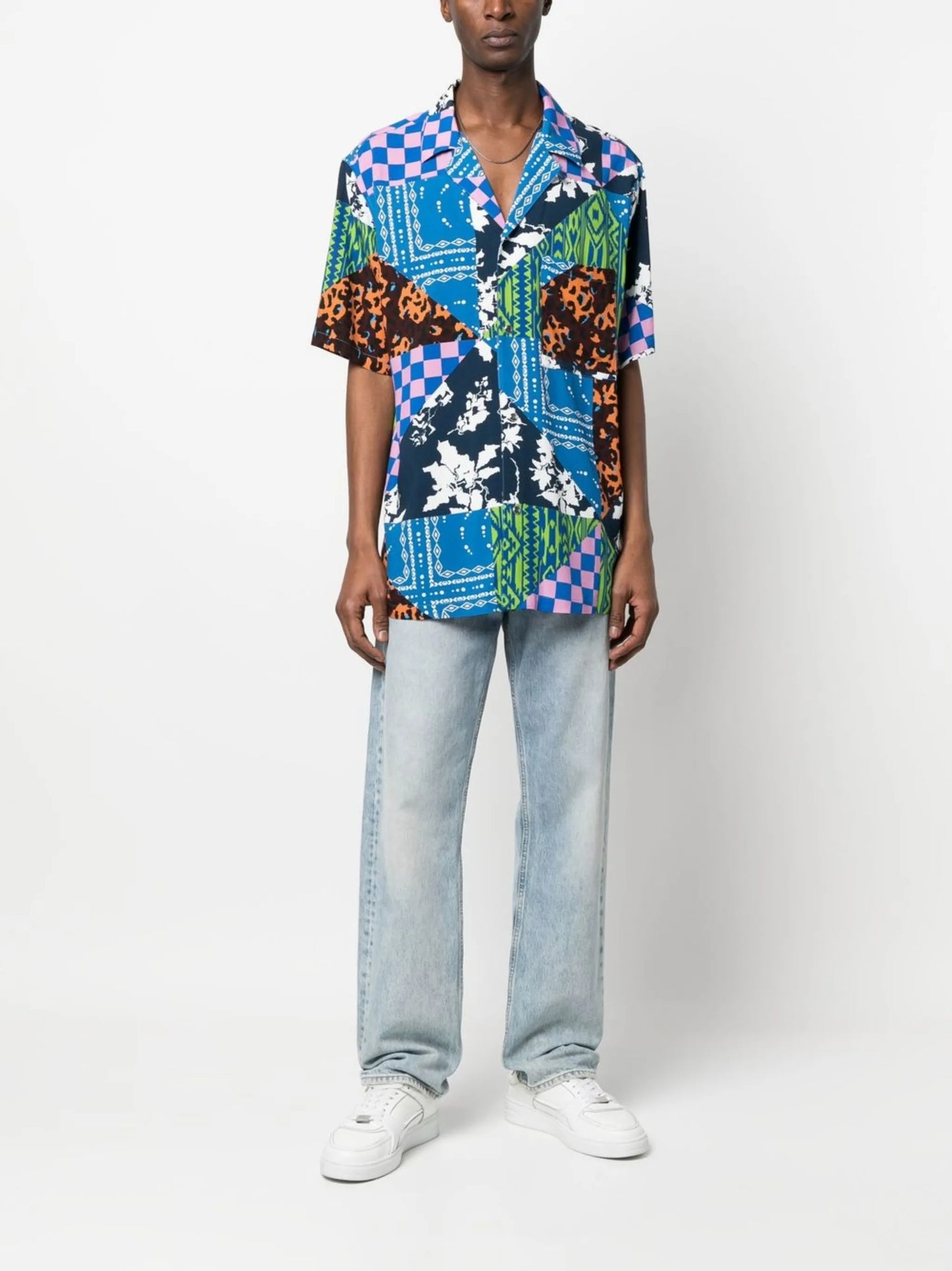 mix print shirt