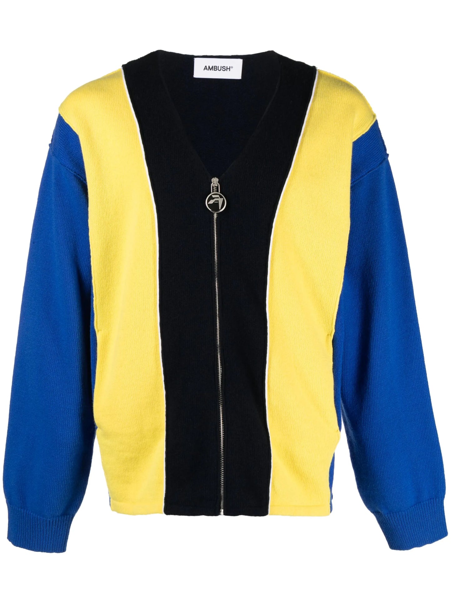zip-fastening knitted cardigan