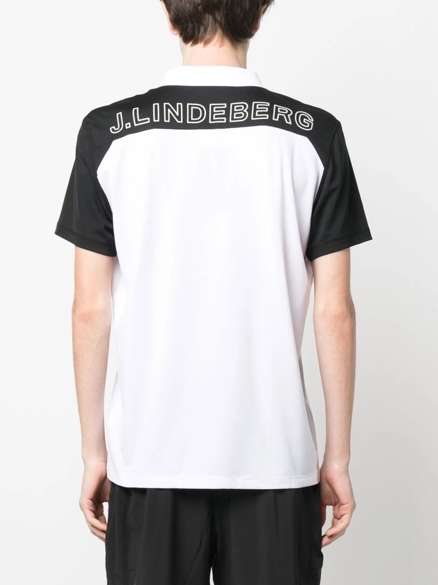 logo-print zip polo shirt