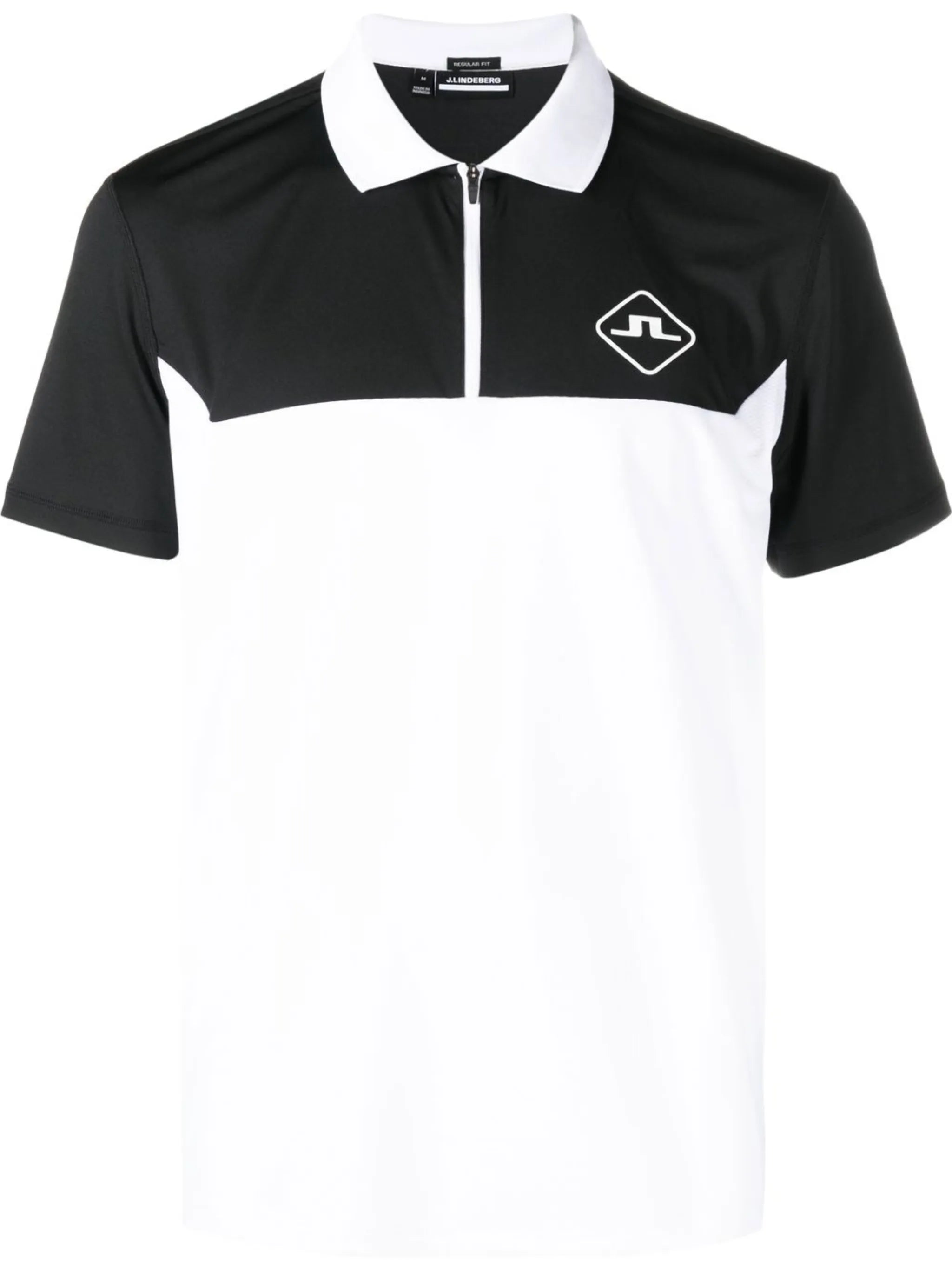 logo-print zip polo shirt
