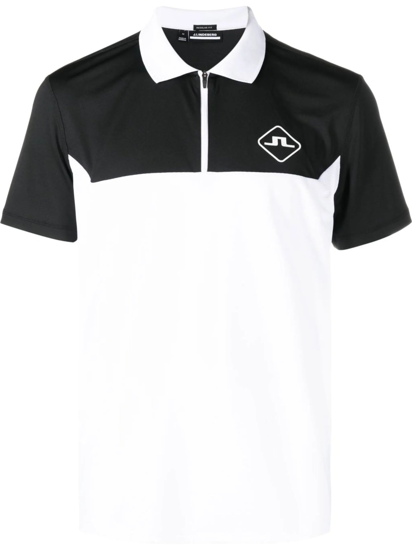 logo-print zip polo shirt