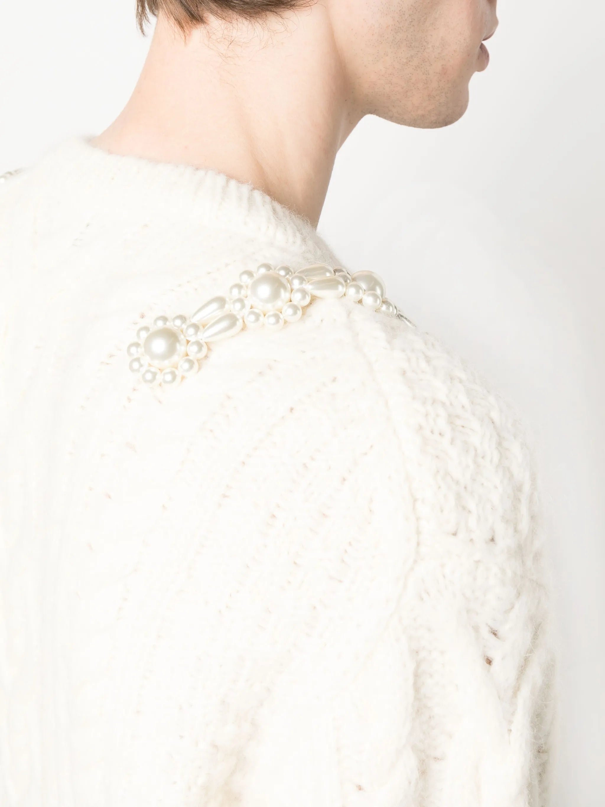 embellished cable-knit jumper