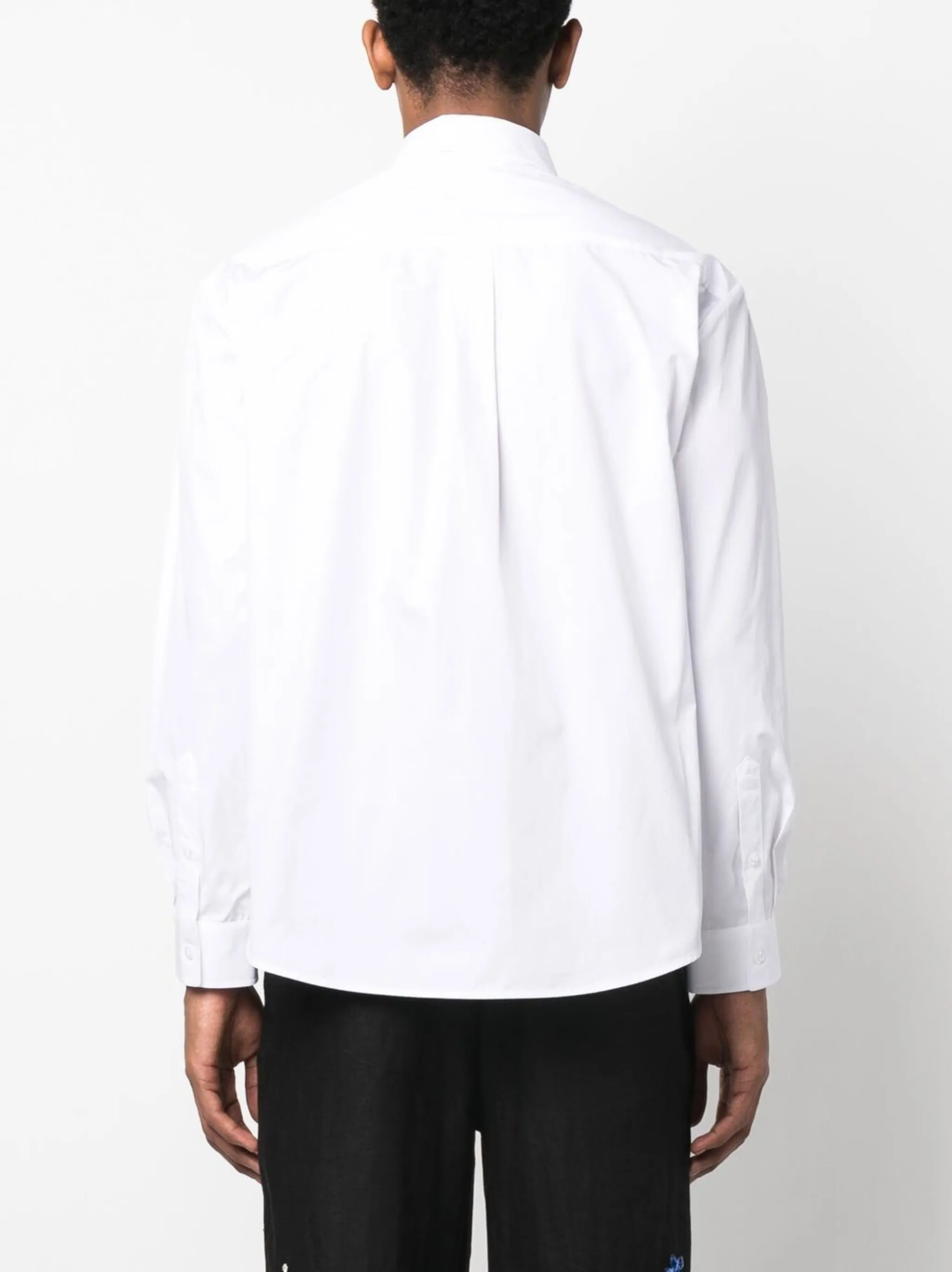 floral-embroidered long-sleeve shirt