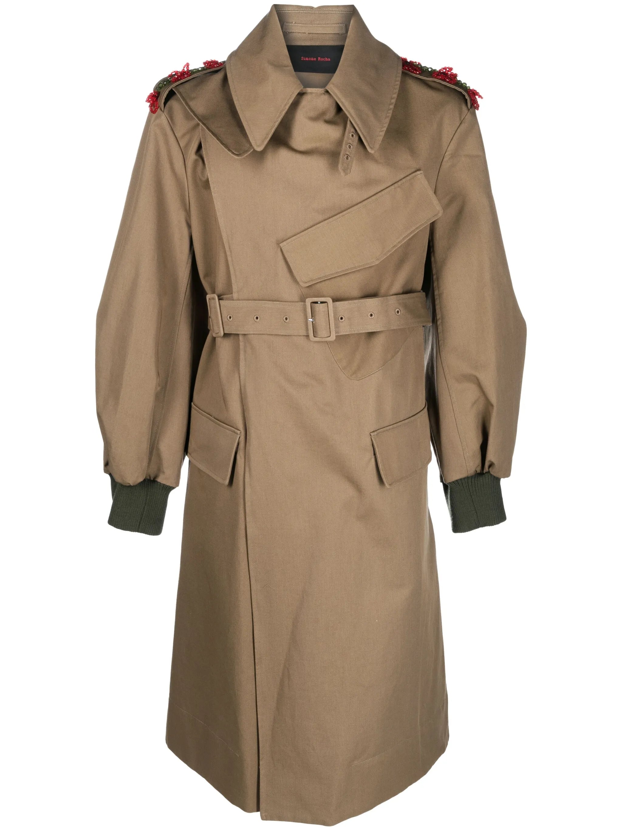 double buckle belted trench coat