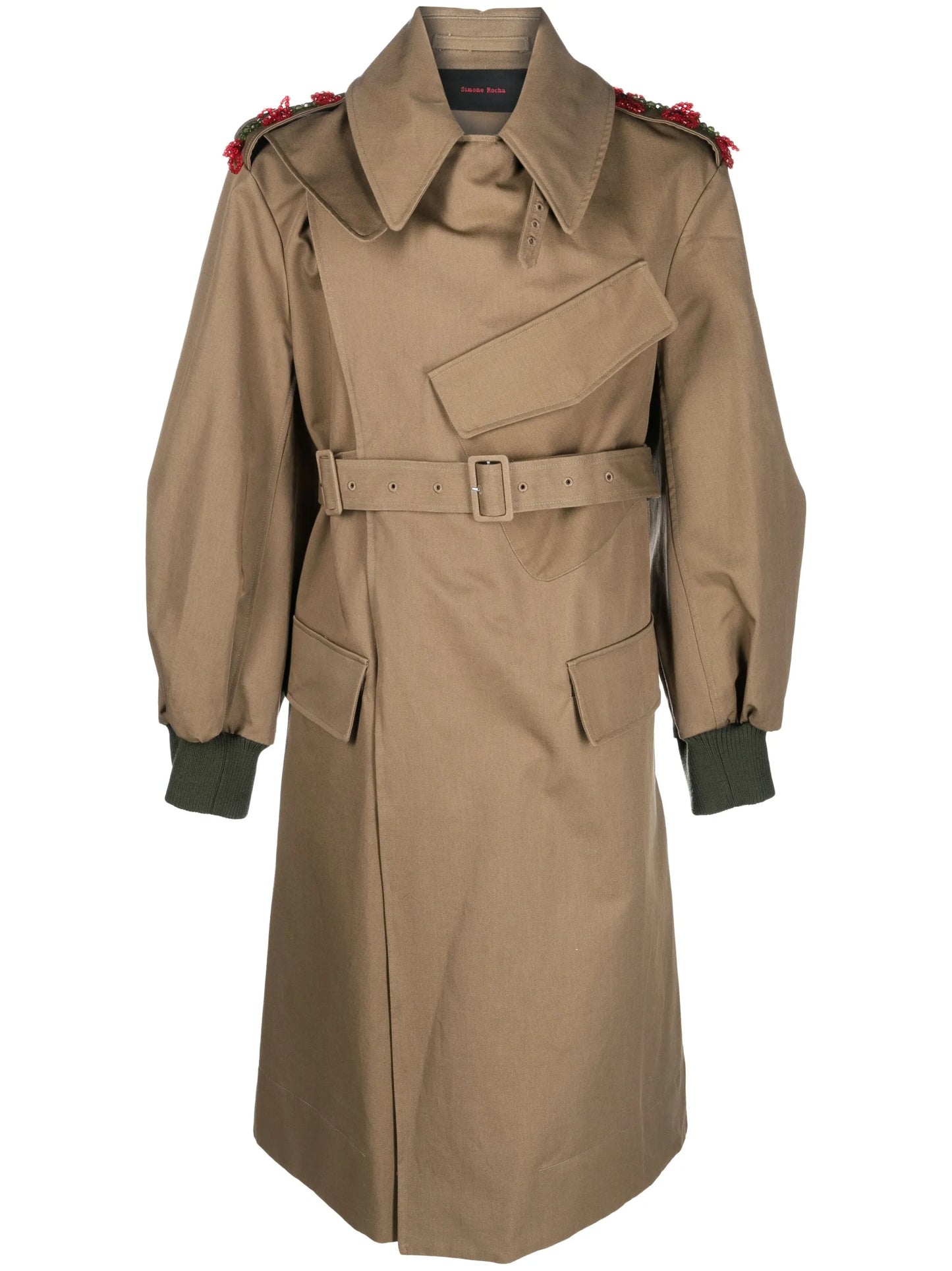 double buckle belted trench coat