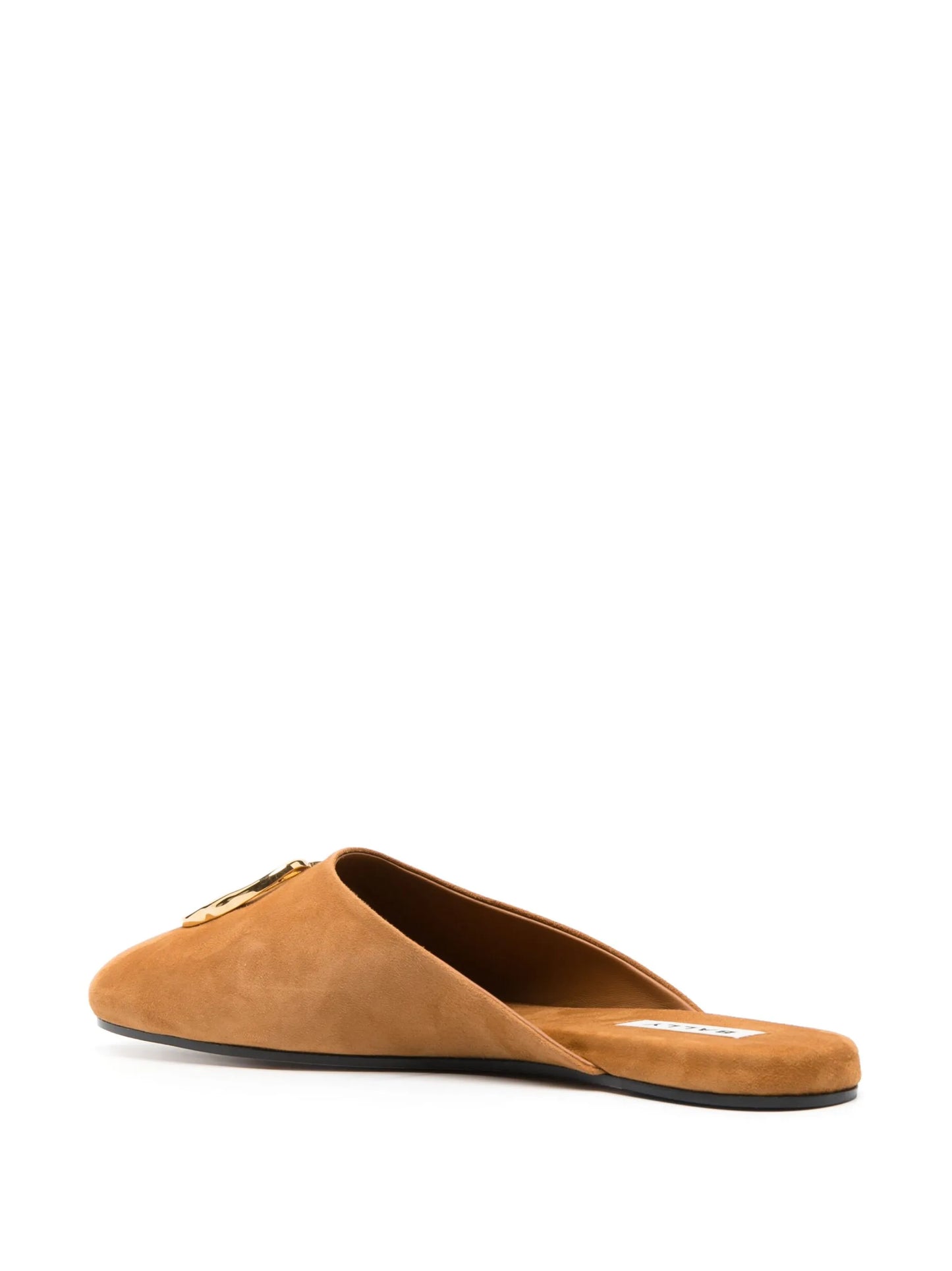 Gylon logo-plaque leather slippers