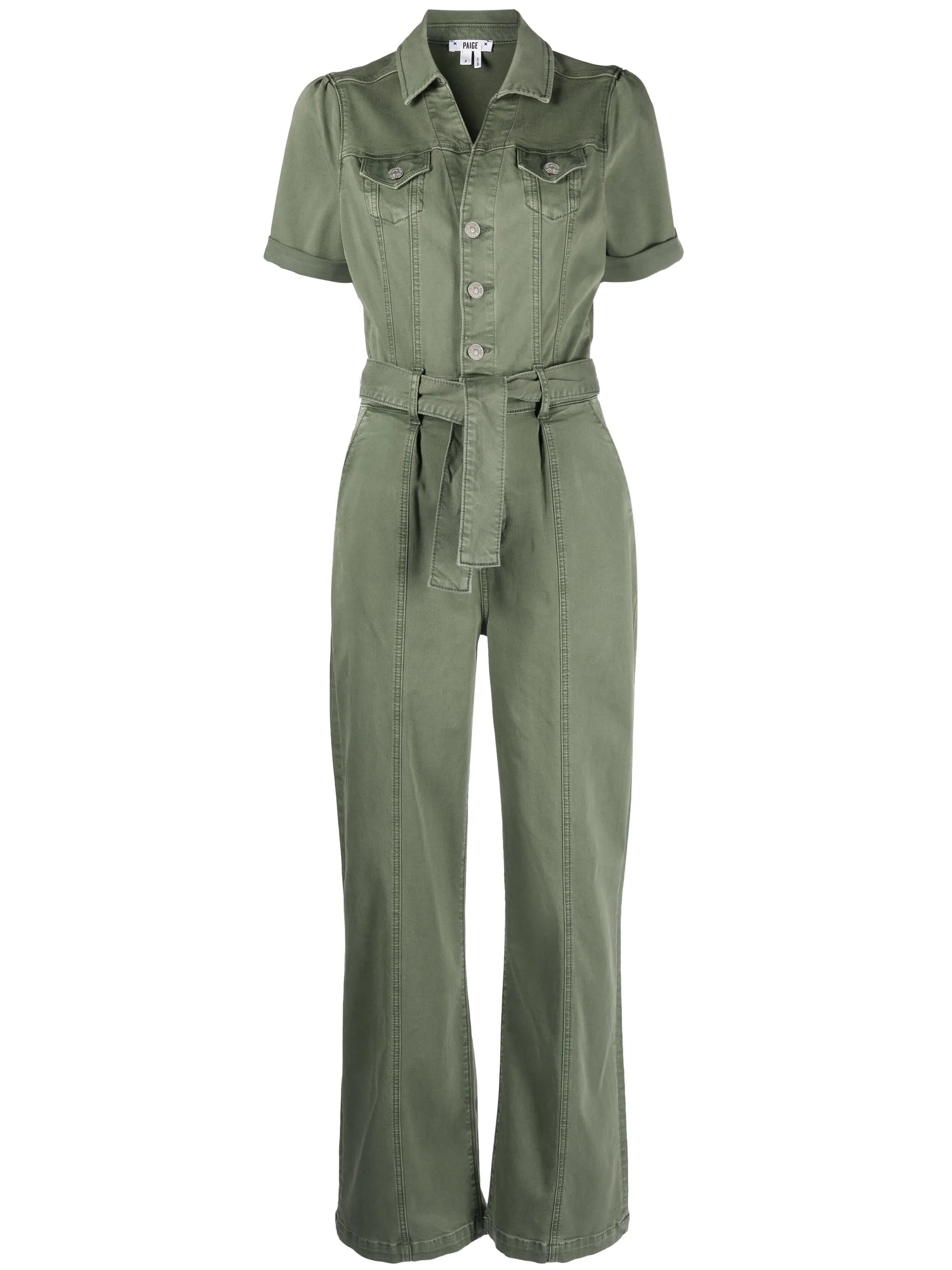 belted-waist jumpsuit