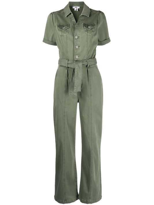belted-waist jumpsuit