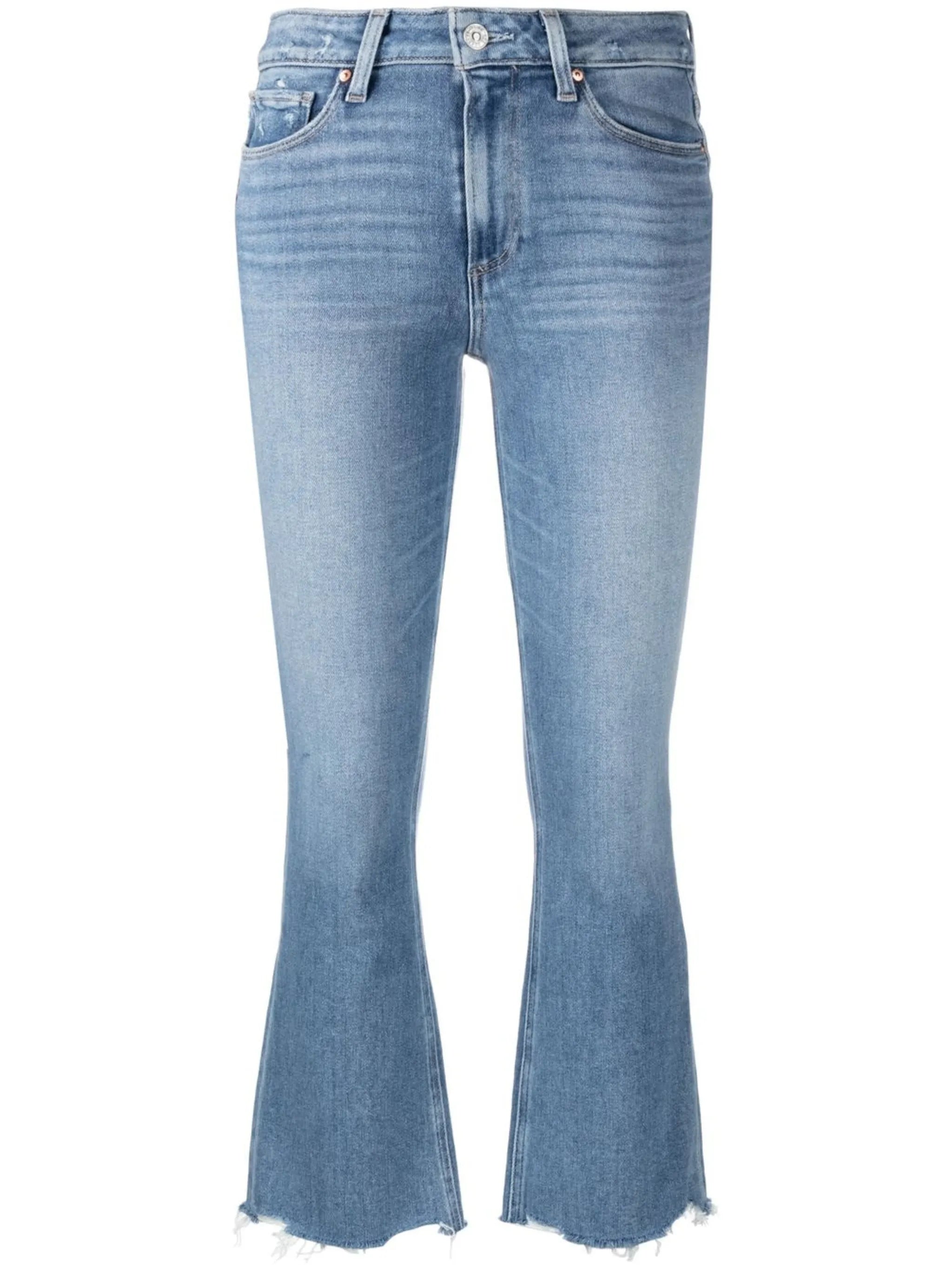 distressed-effect flared jeans