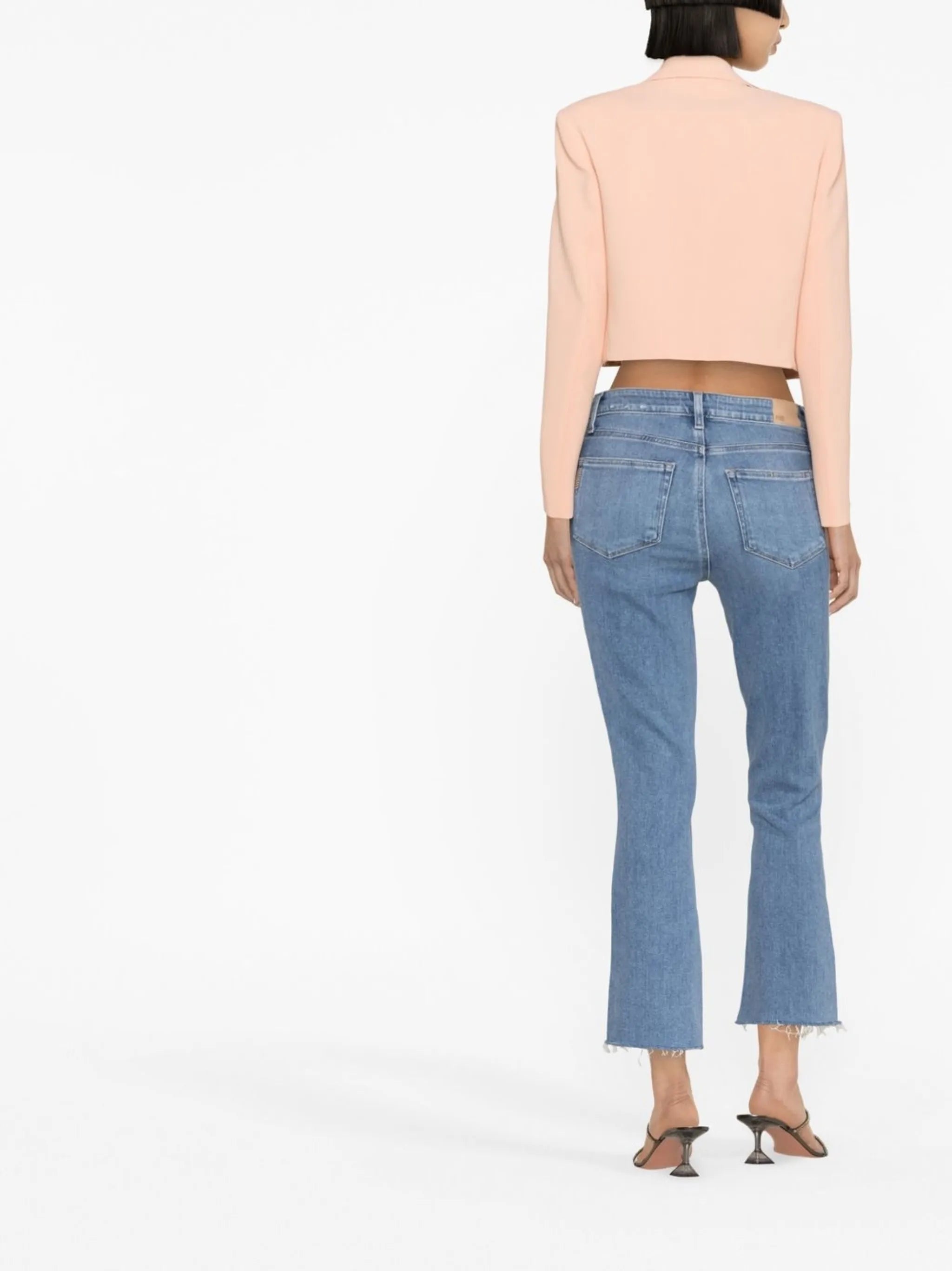 distressed-effect flared jeans