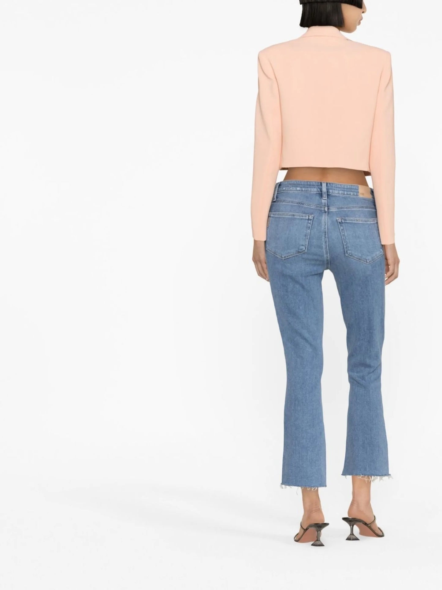 distressed-effect flared jeans