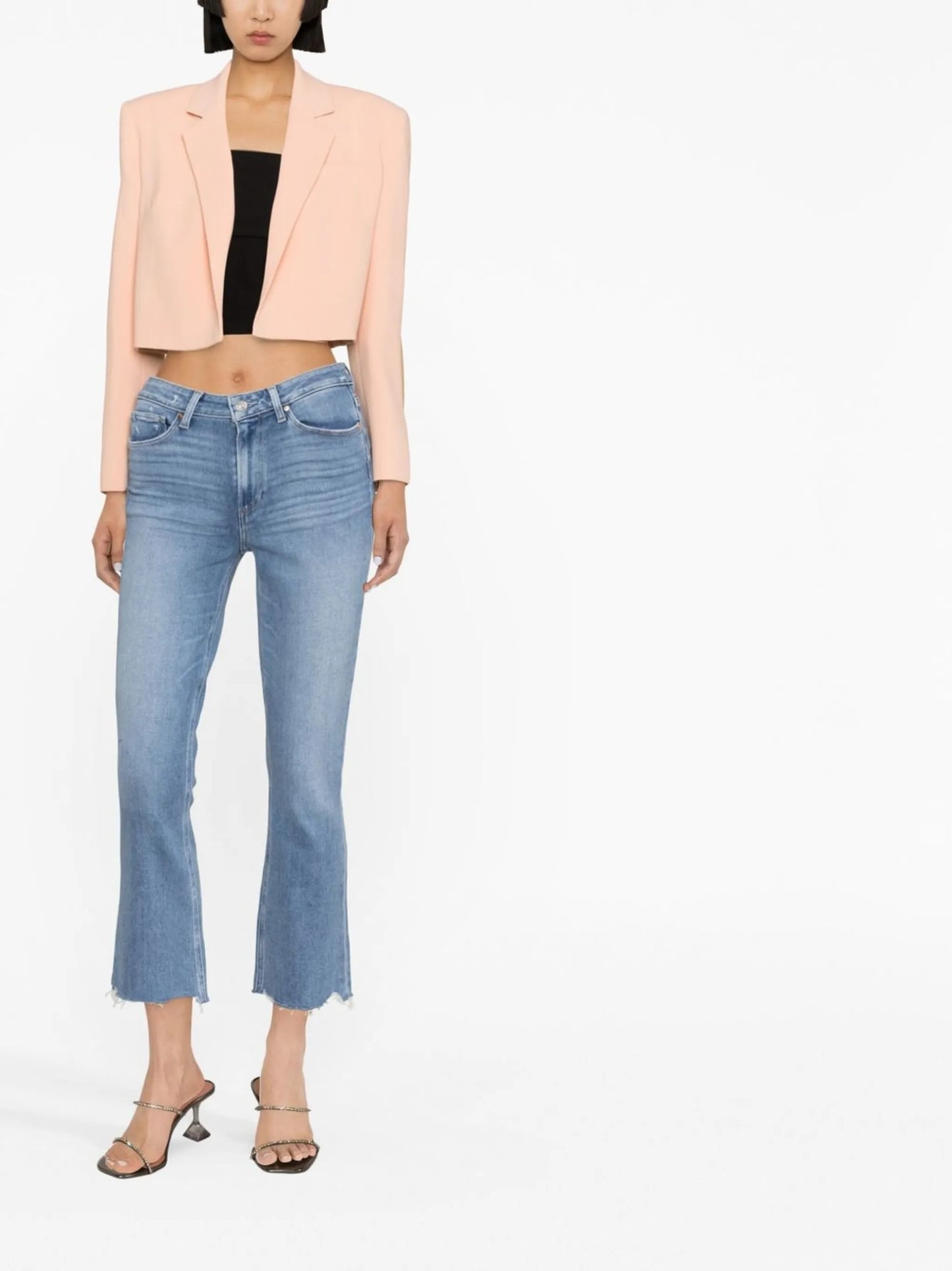 distressed-effect flared jeans