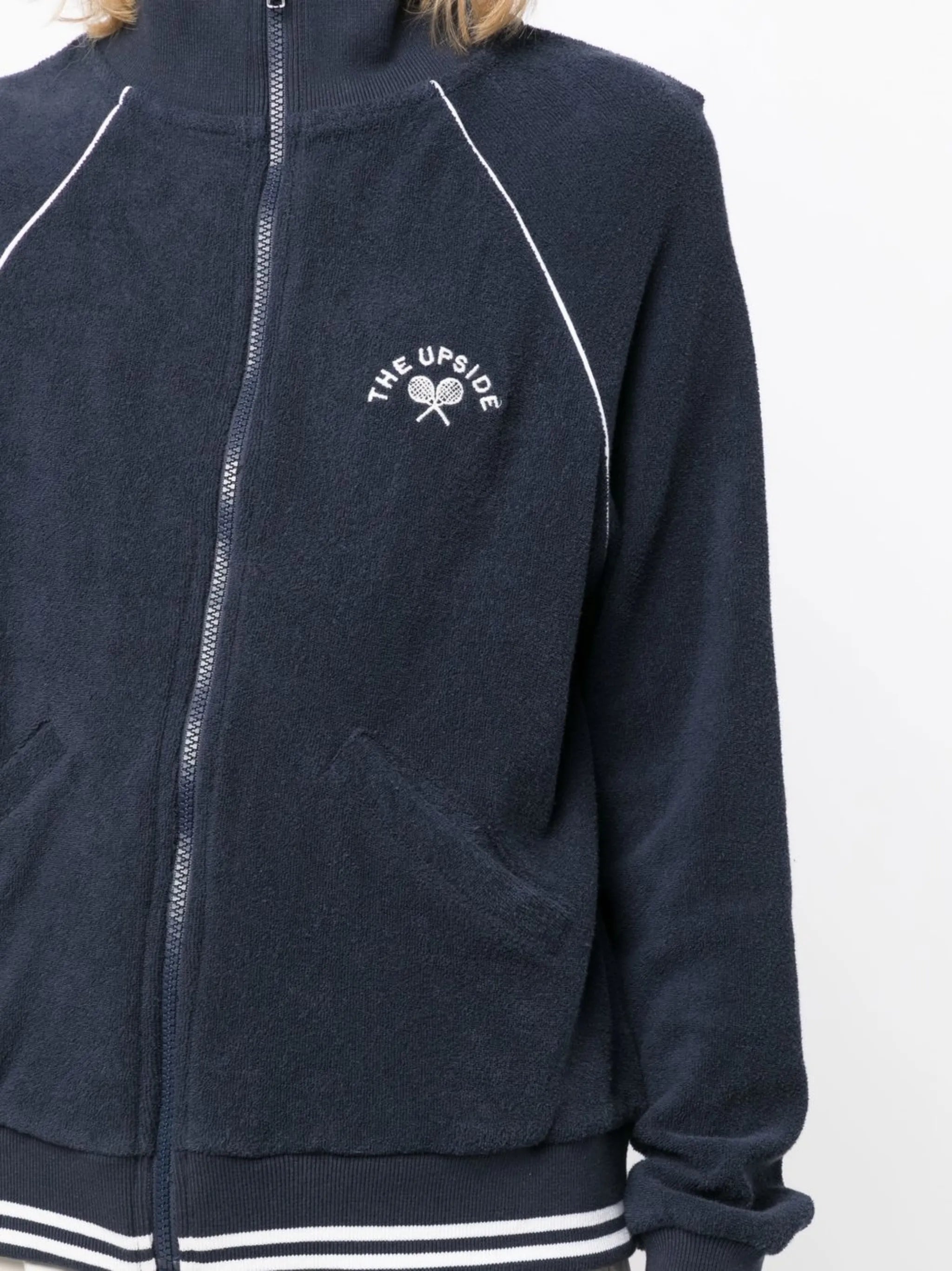 embroidered-logo detail jacket