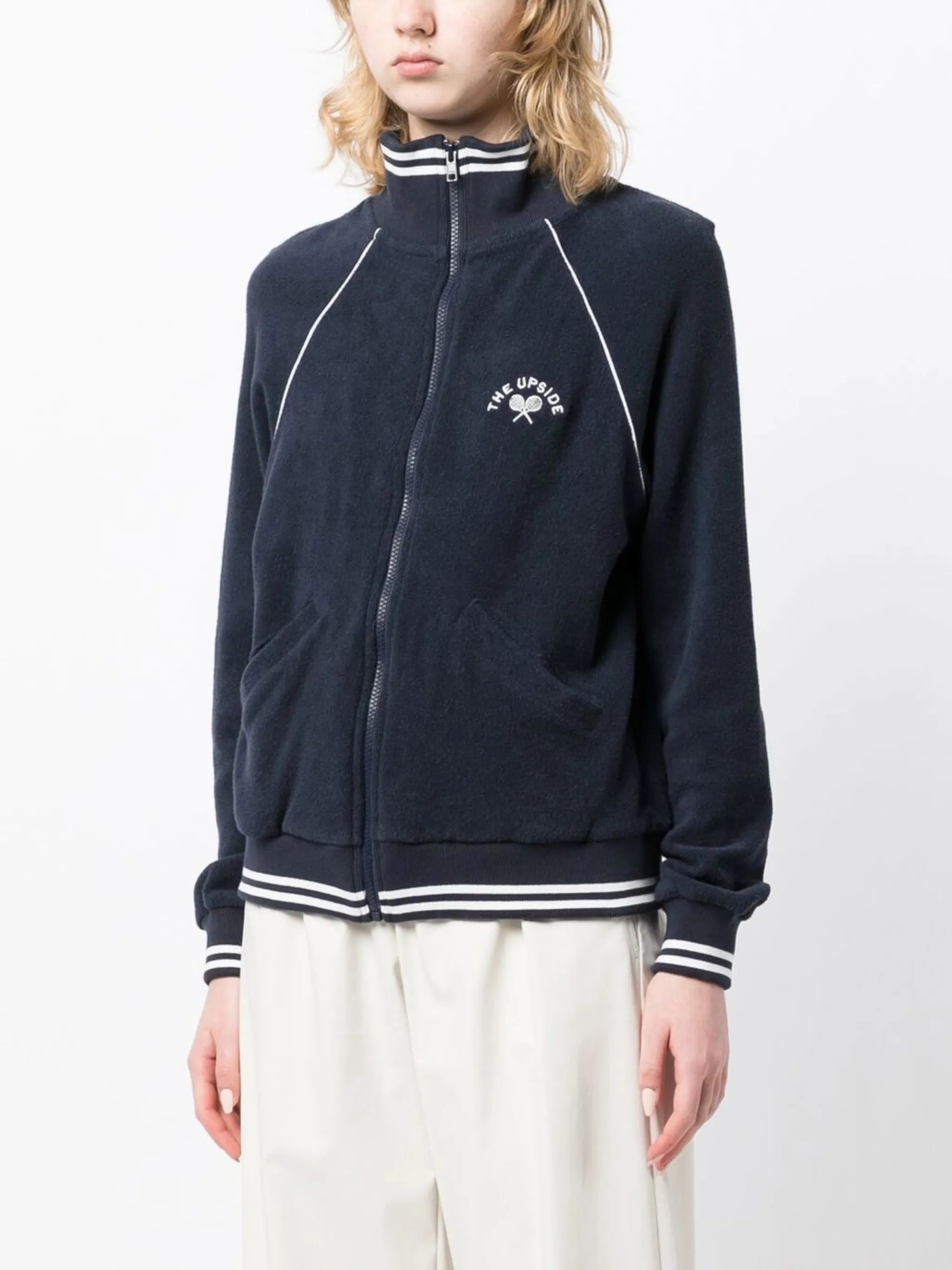 embroidered-logo detail jacket