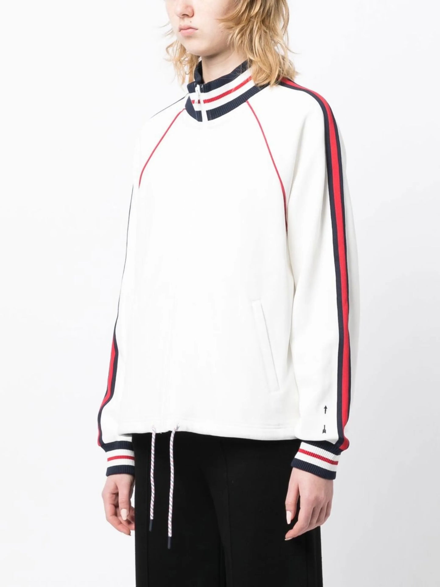 stripe-detail zipped jacket