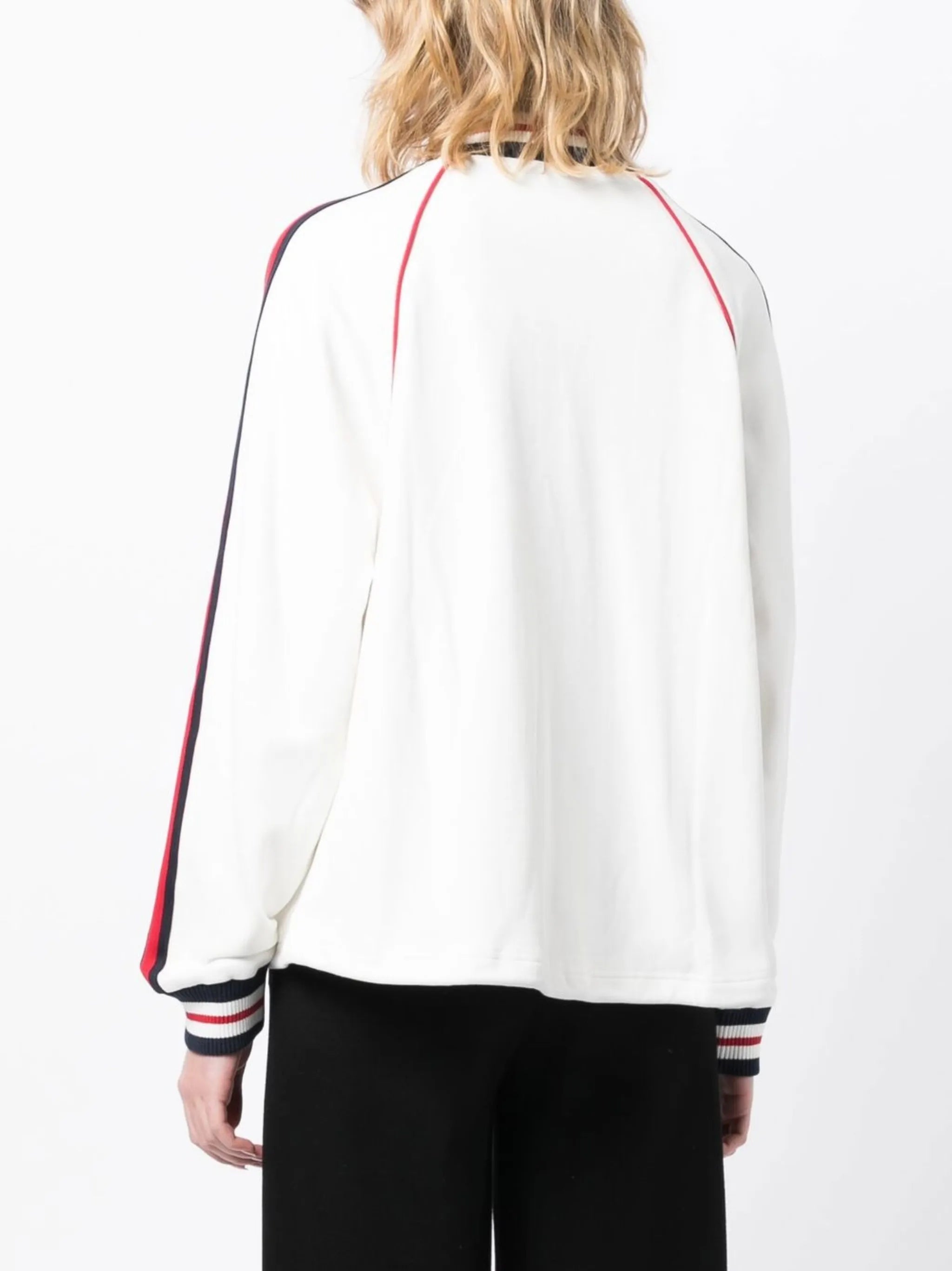 stripe-detail zipped jacket