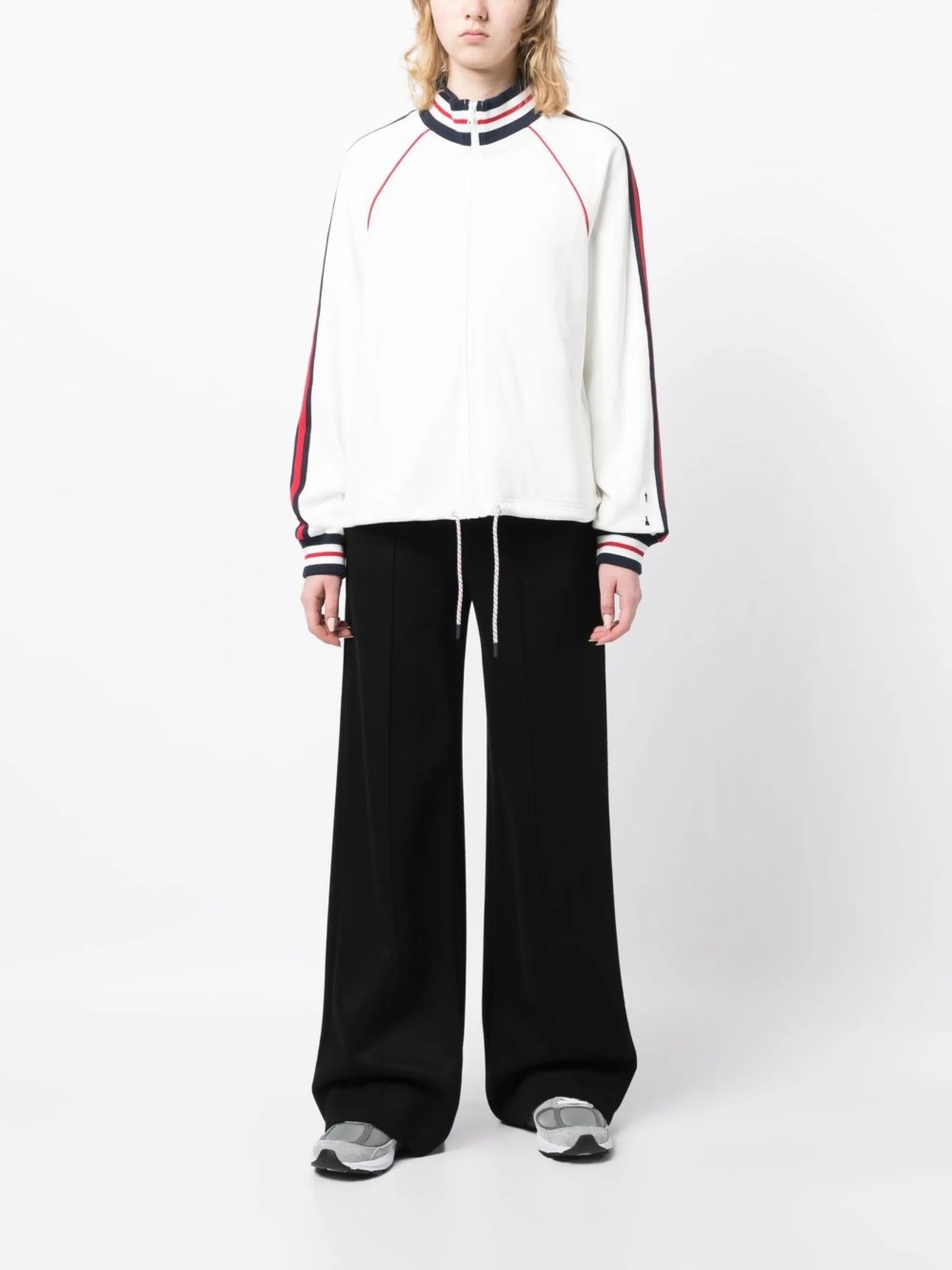 stripe-detail zipped jacket