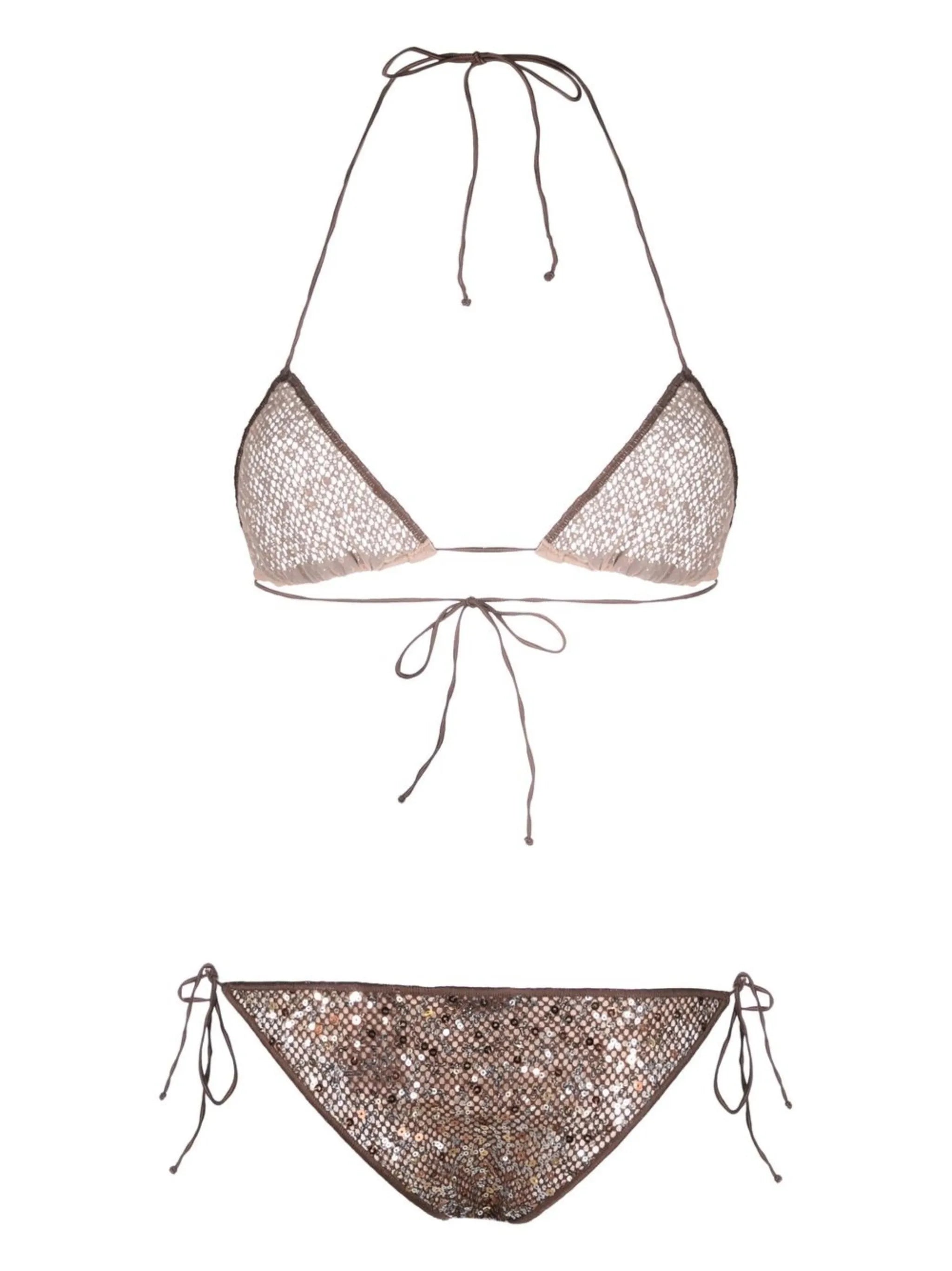 sequinned halterneck bikini