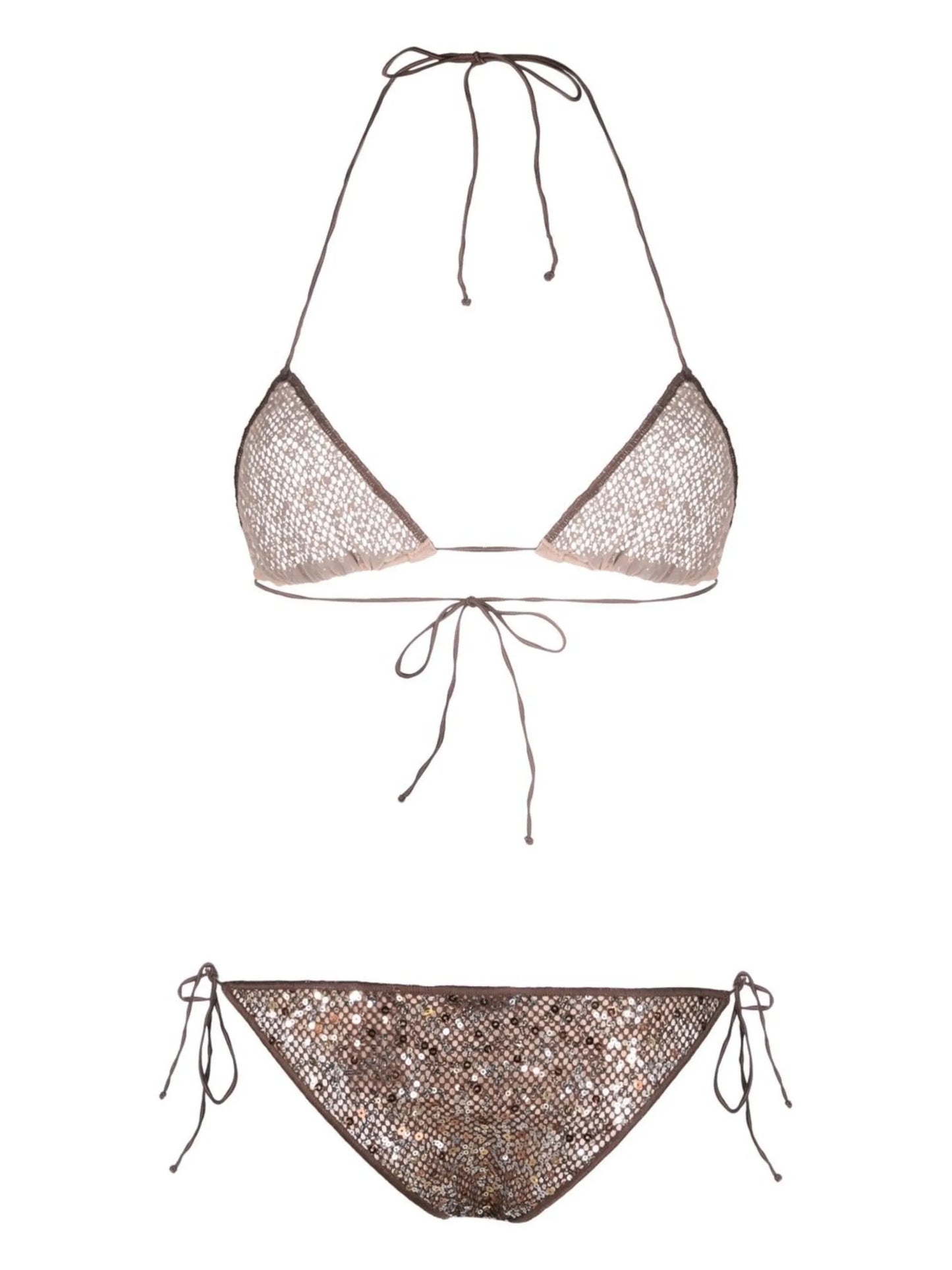 sequinned halterneck bikini