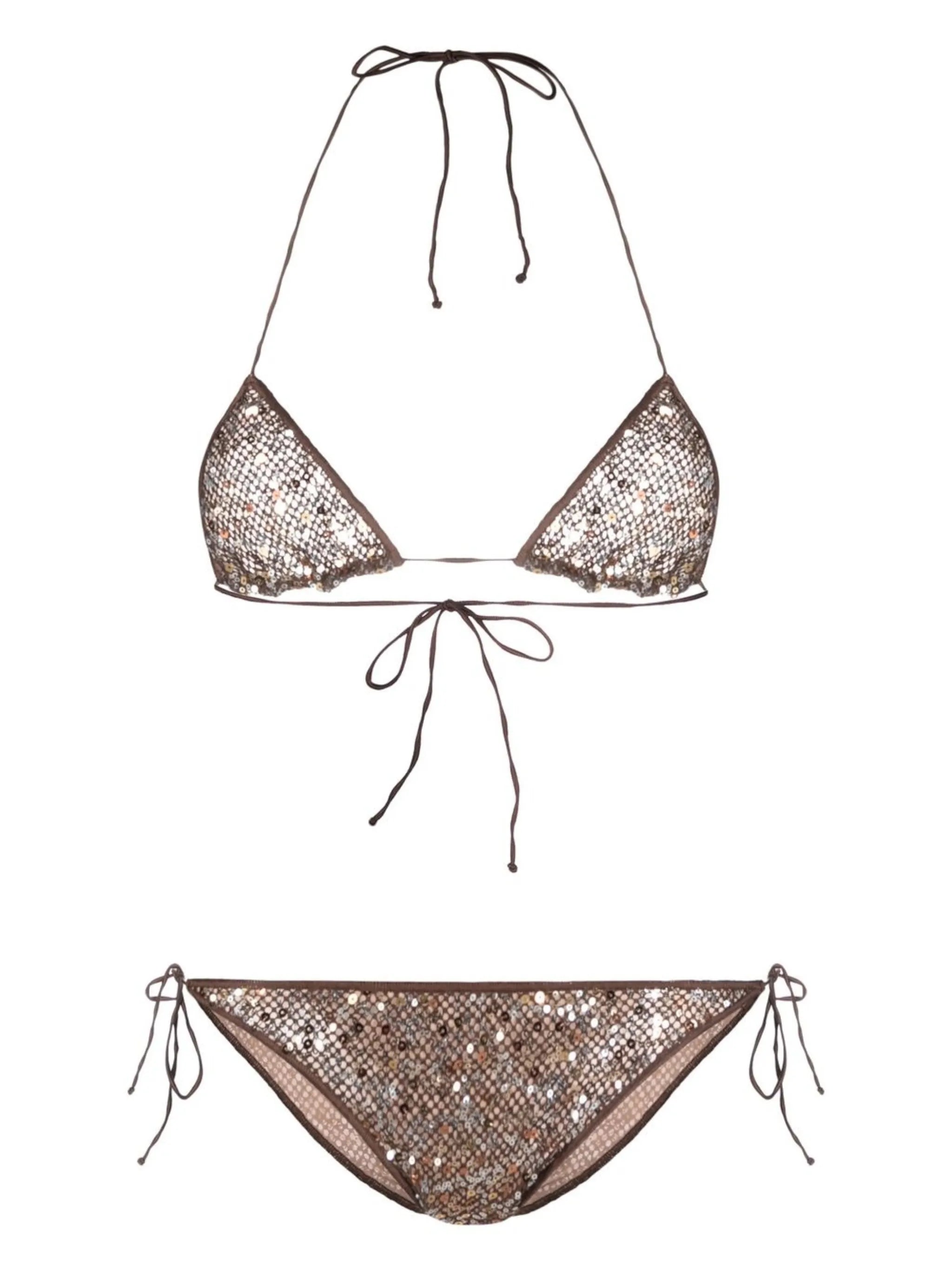 sequinned halterneck bikini