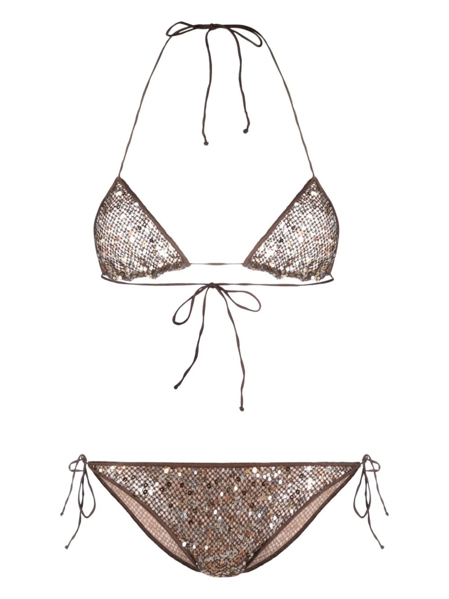 sequinned halterneck bikini