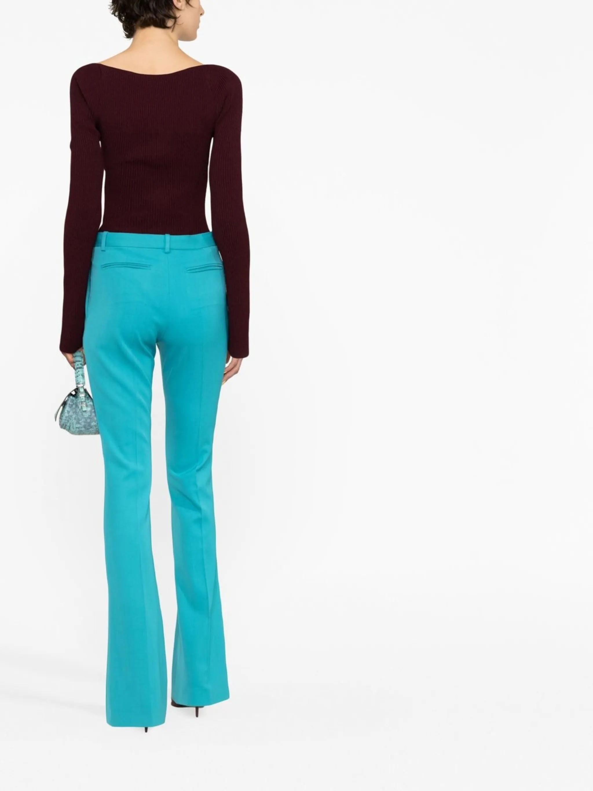 flared wool trousers