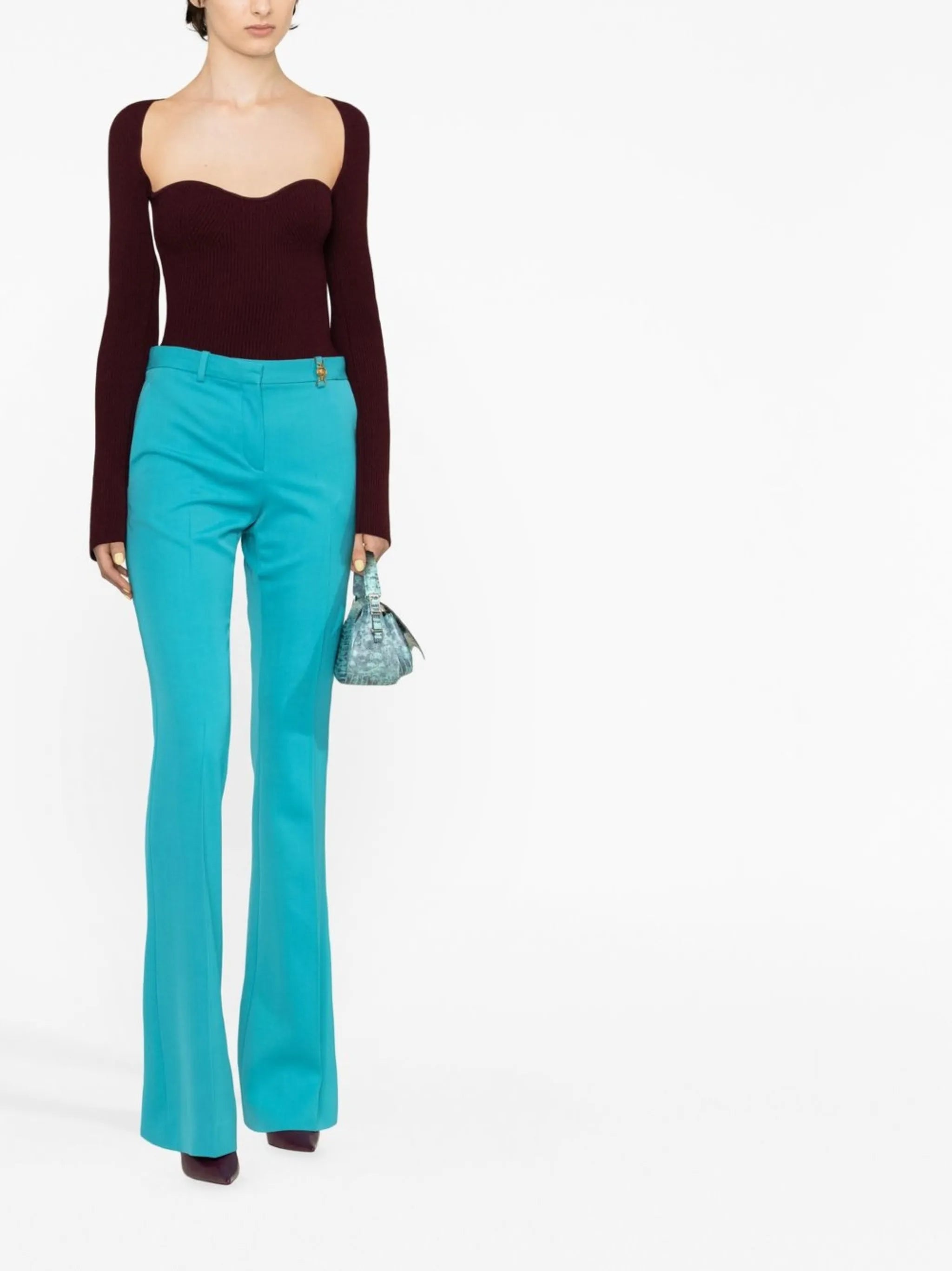 flared wool trousers